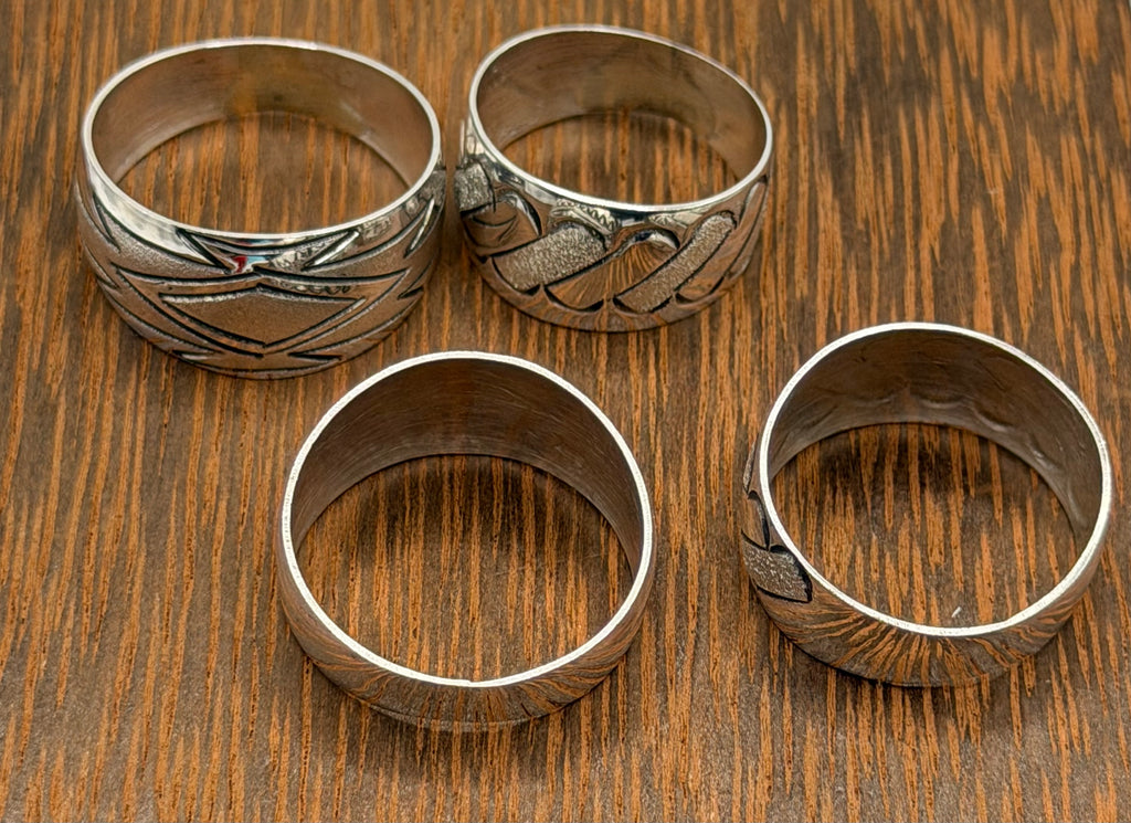 Navajo Made Sterling Band Rings by Florence Tahe