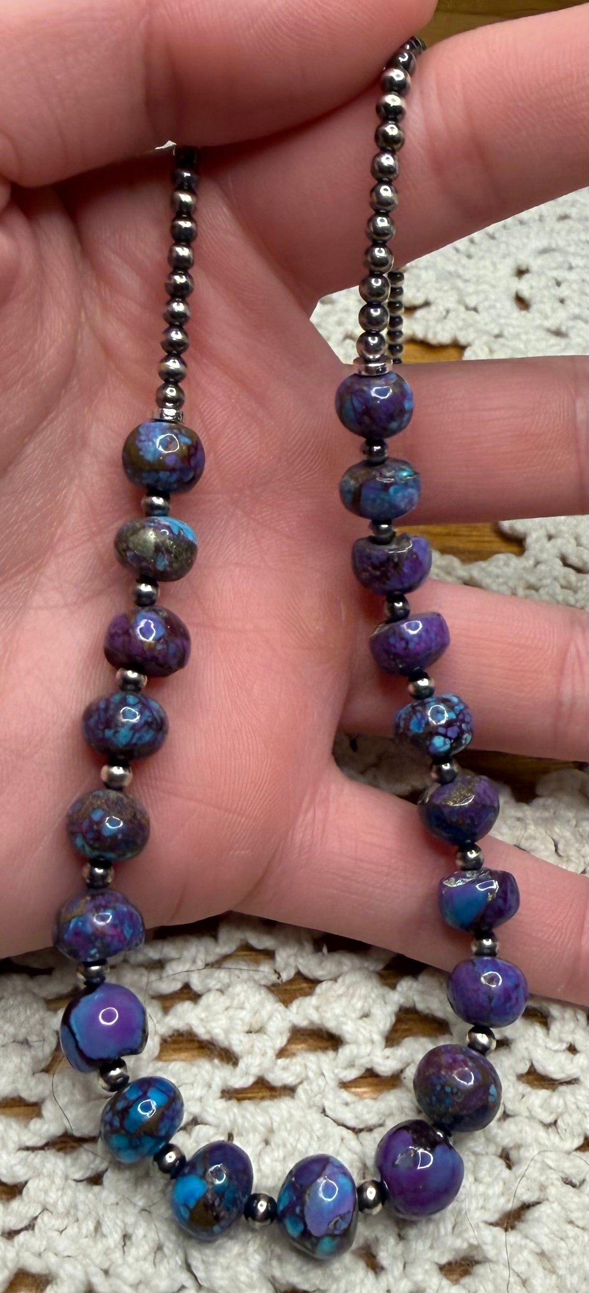 Purple Mohave Machine Made Pearl Necklace