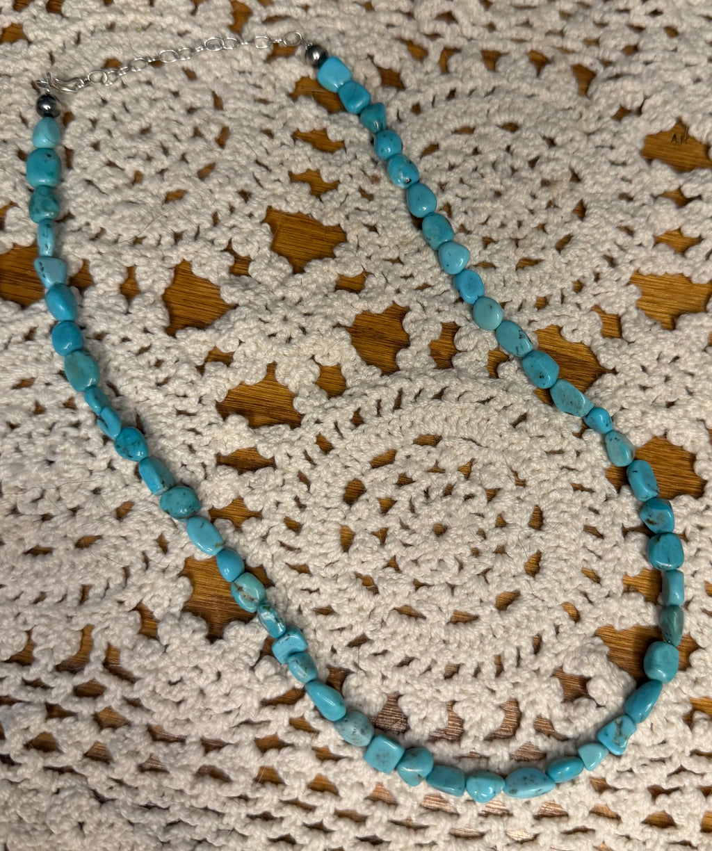 Navajo Made Royal Blue Turquoise Nugget Necklace By Naomi Garcia