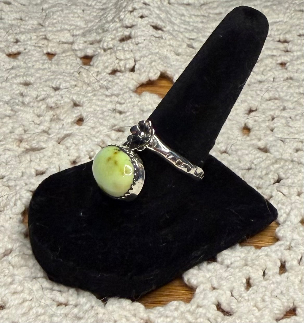 Navajo Adjustable Palomino Turquoise Ring By Renell Perry Chaco