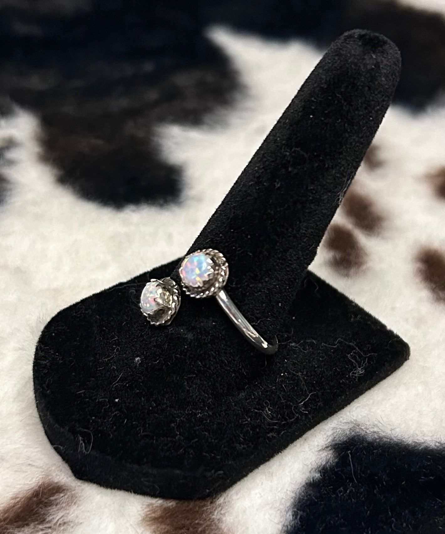 Navajo Handmade adjustable Opal Ring by Esther White