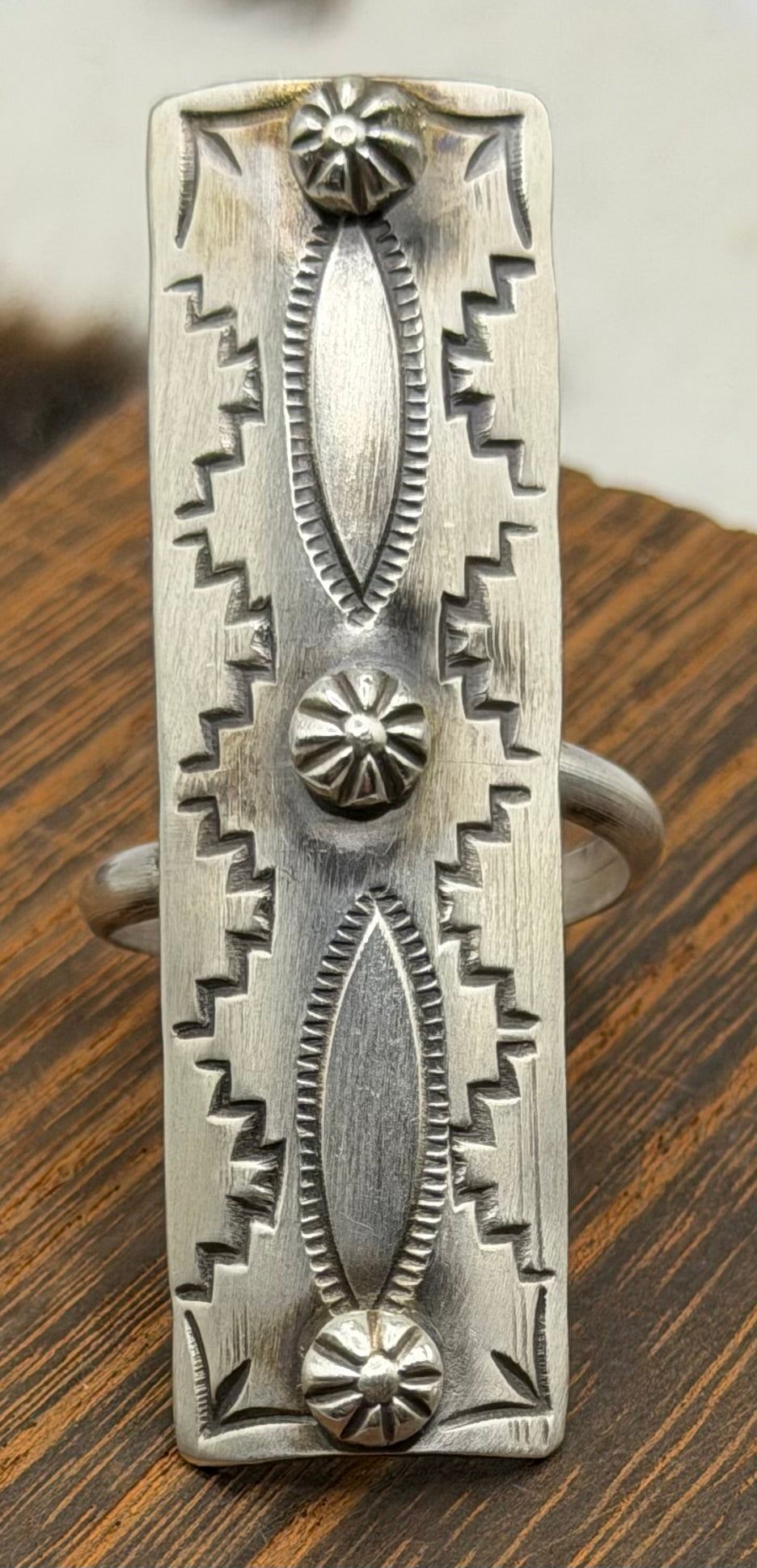 Navajo Handmade Silver Adjustable Ring by Greg Sandoval