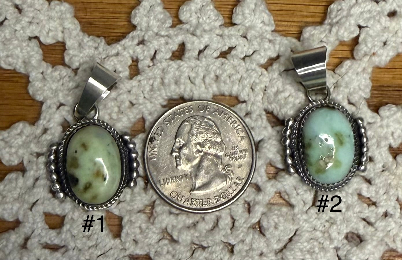 Navajo Made Palomino Turquoise Pendants By Esther Spencer