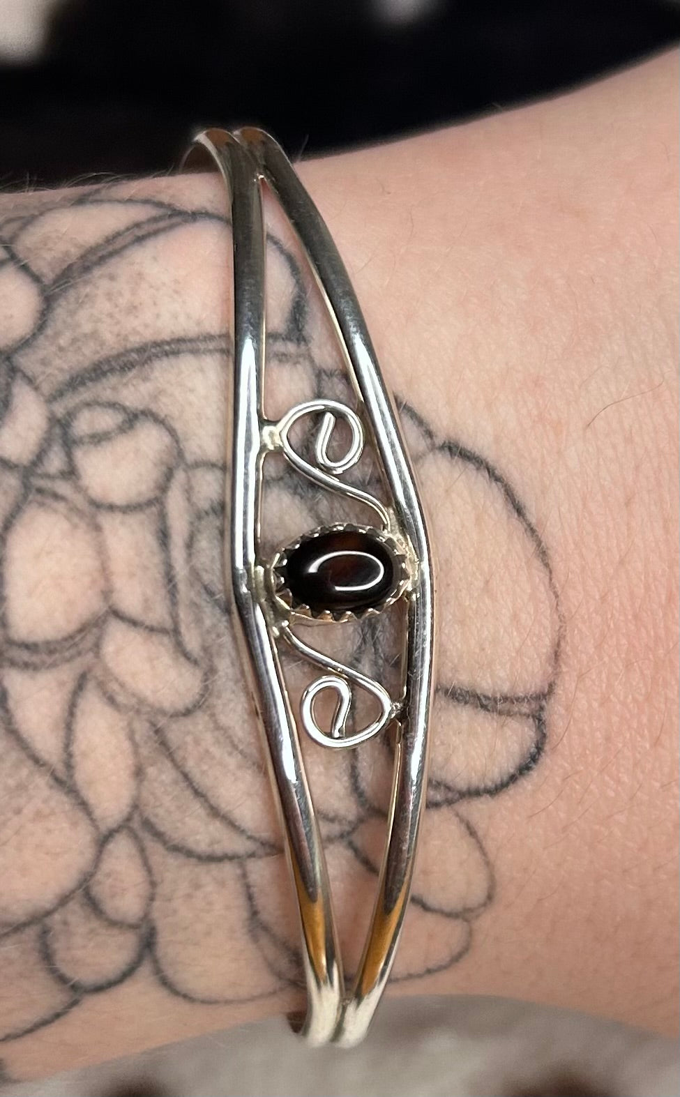 Garnet Cuff Bracelet by Jnely Lincoln