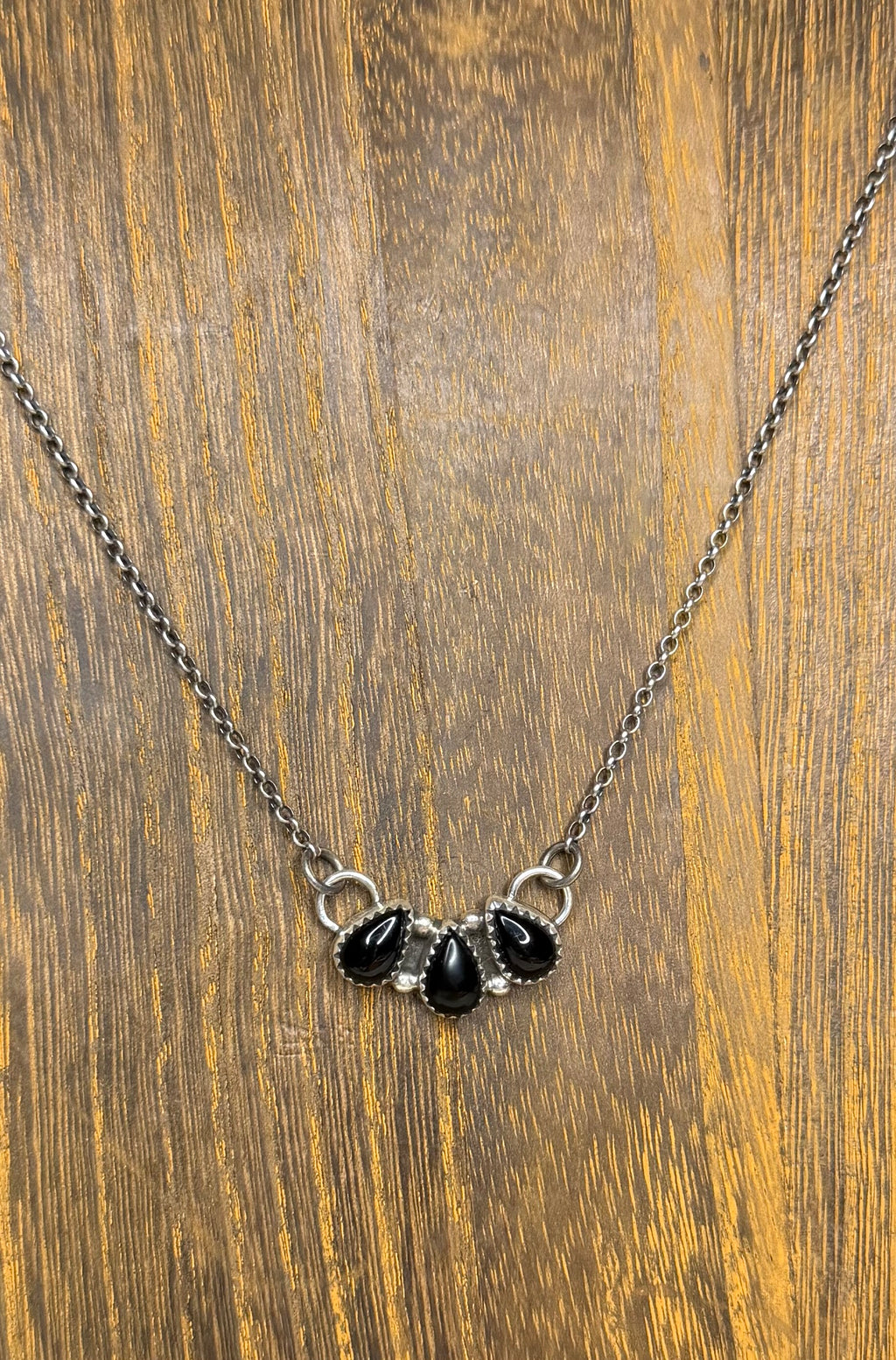 Navajo Handmade Black Onyx Necklace by Myra Benally