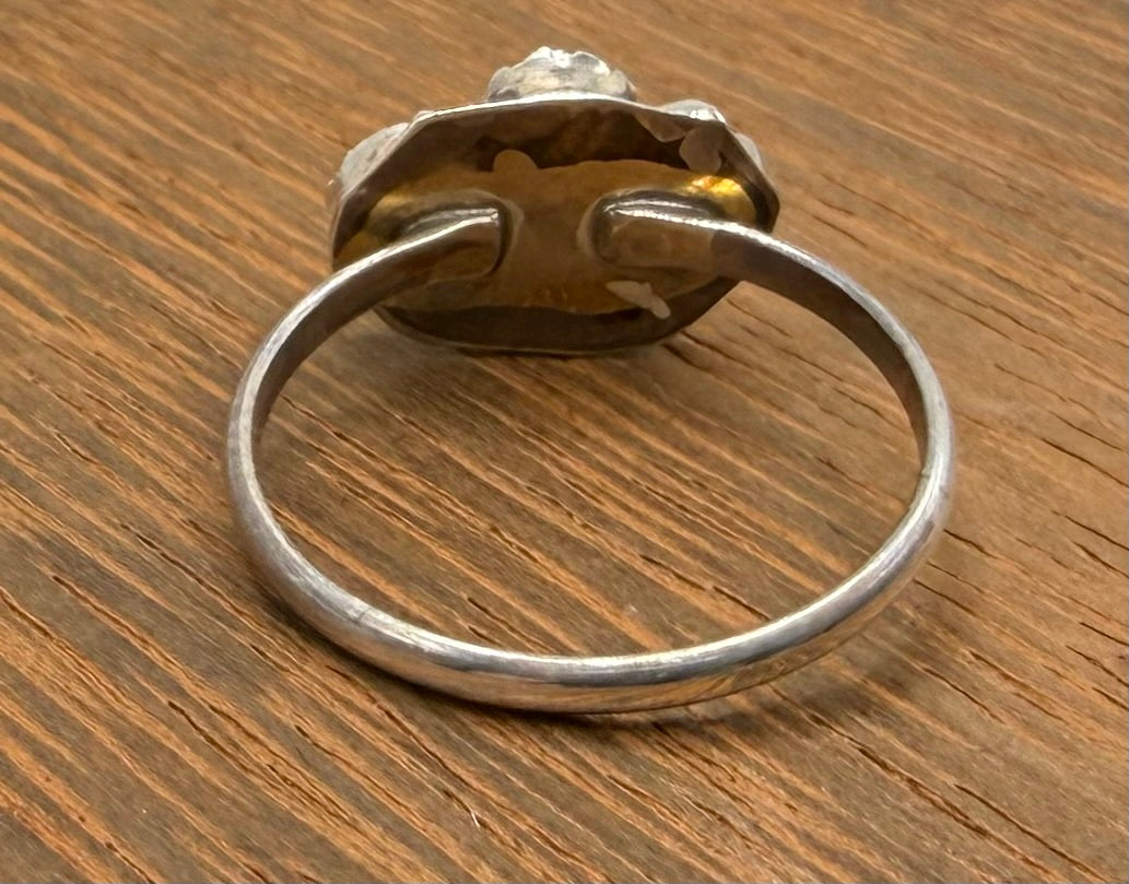 Zuni Handmade Opal Cluster Ring by Swain Charlie
