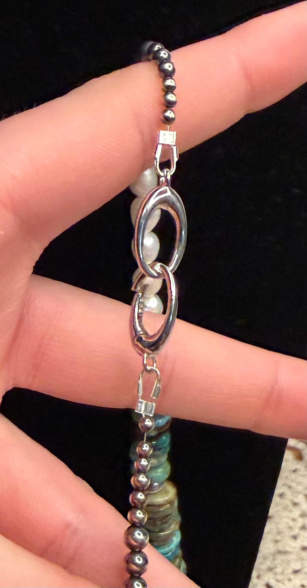 Machine Made Pearl and Turquoise Necklace