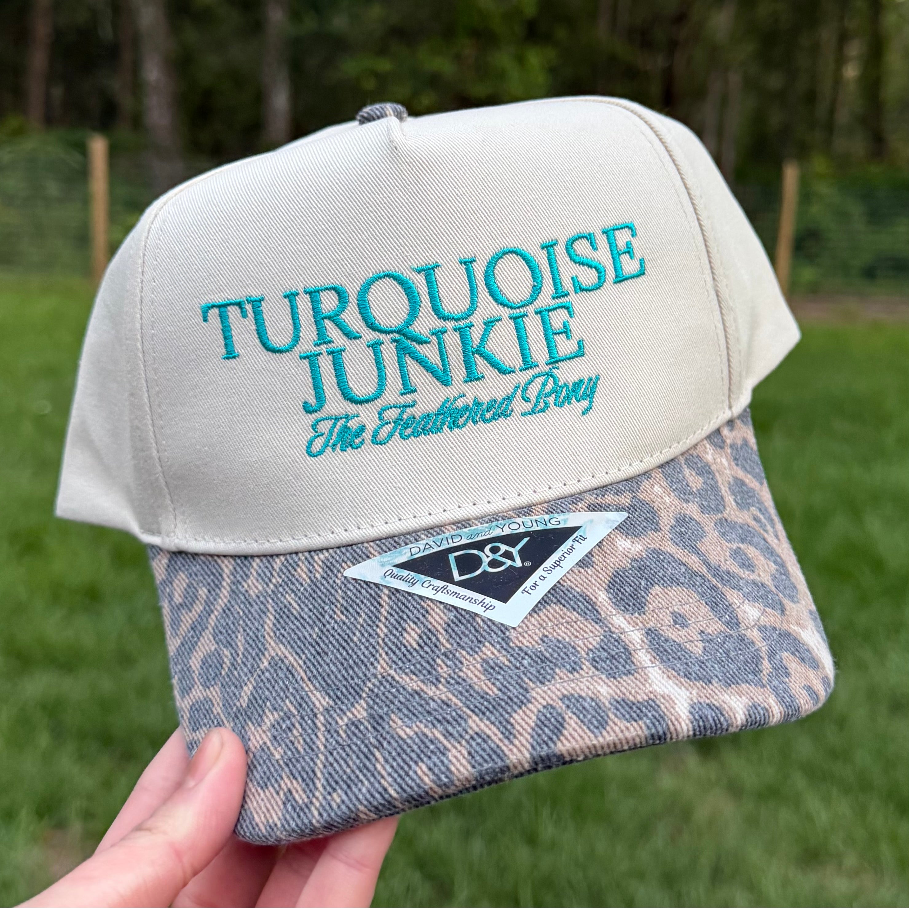 Turquoise Junkie Trucker Hat by The Feathered Pony