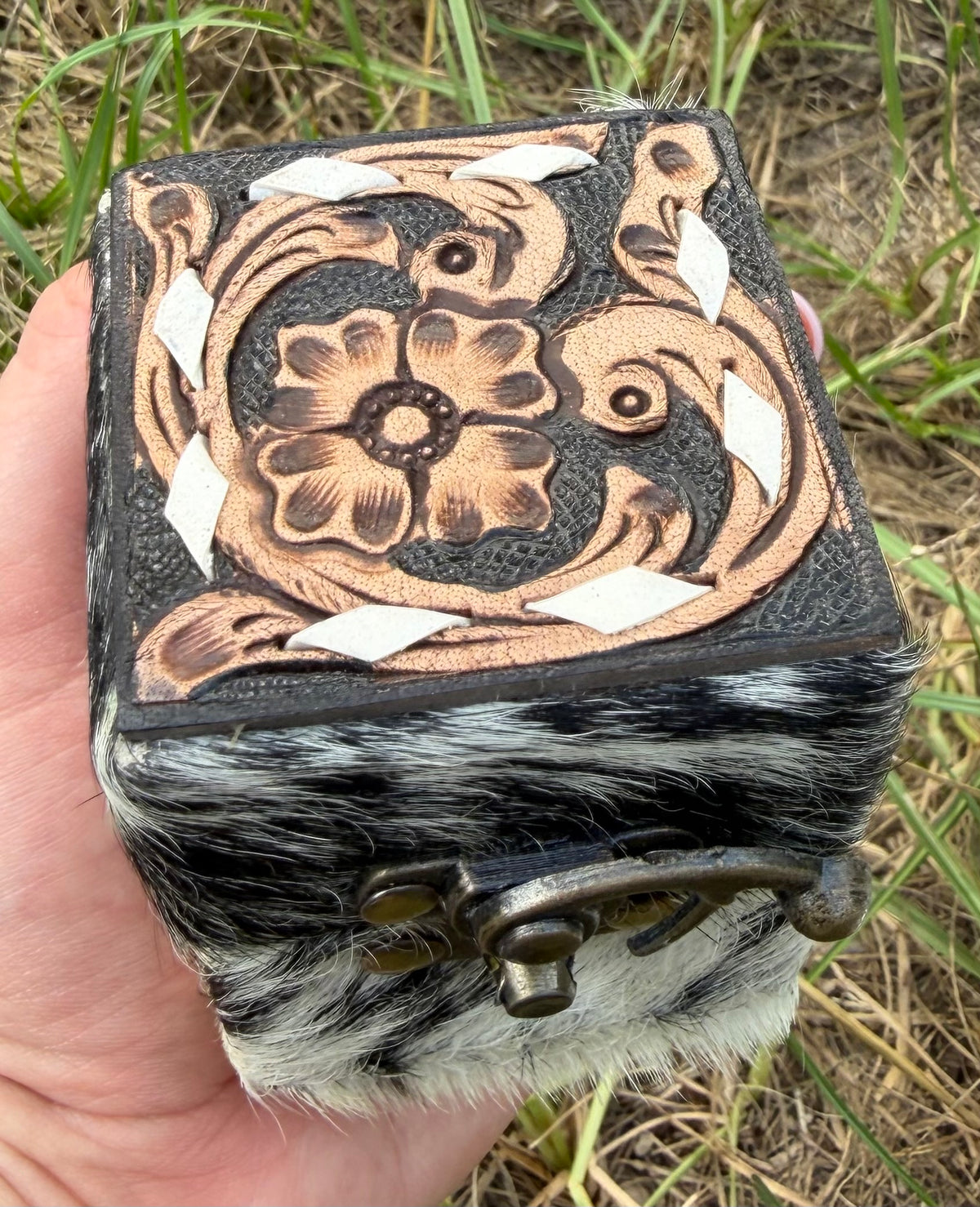 Cowhide Ring Box