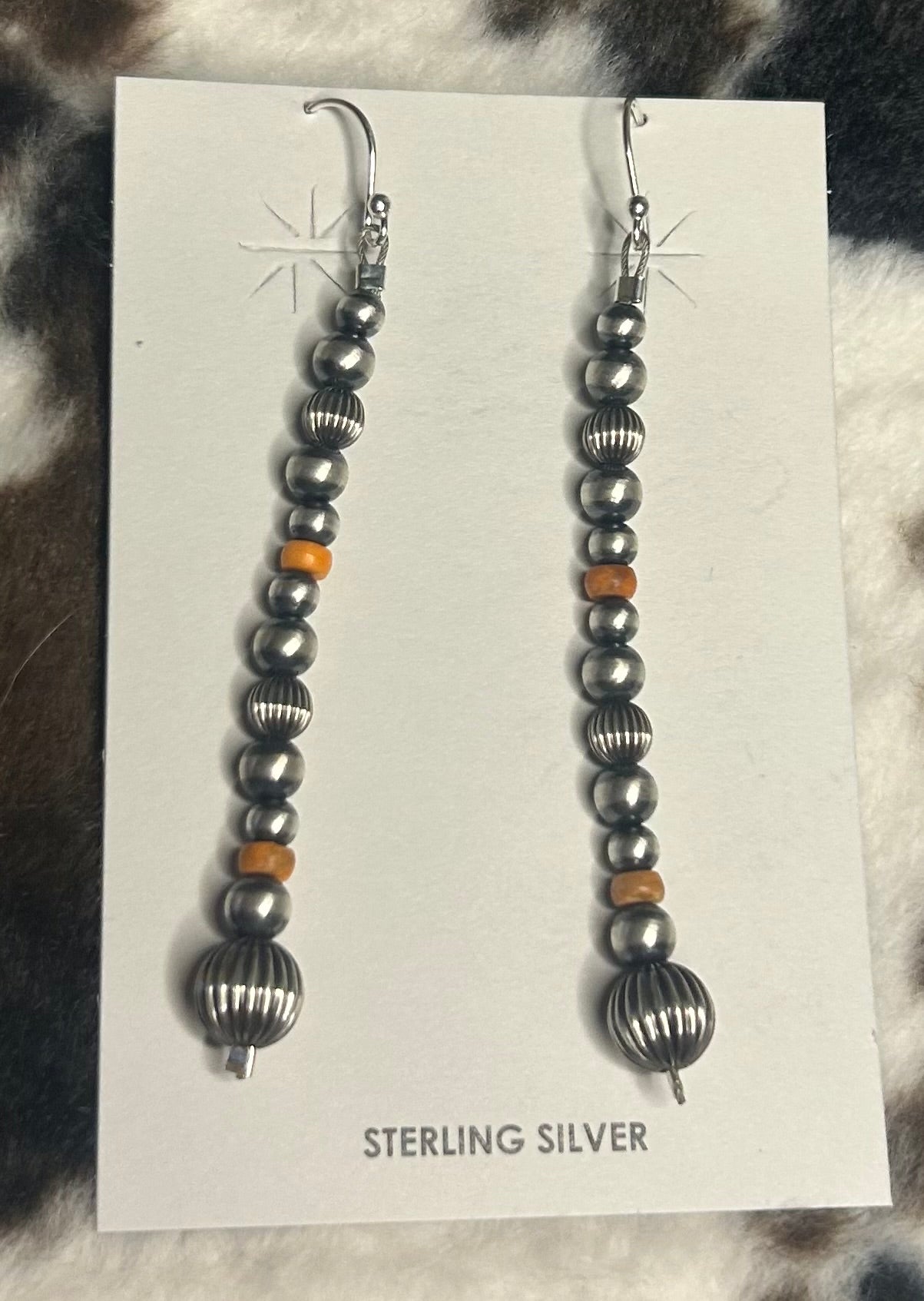 Sterling Silver Machine Made Pearl and Spiny Oyster Earrings