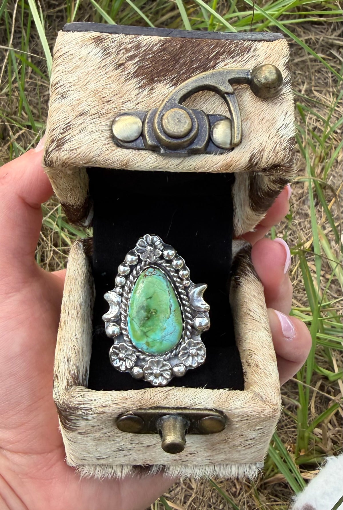 Cowhide Ring Box