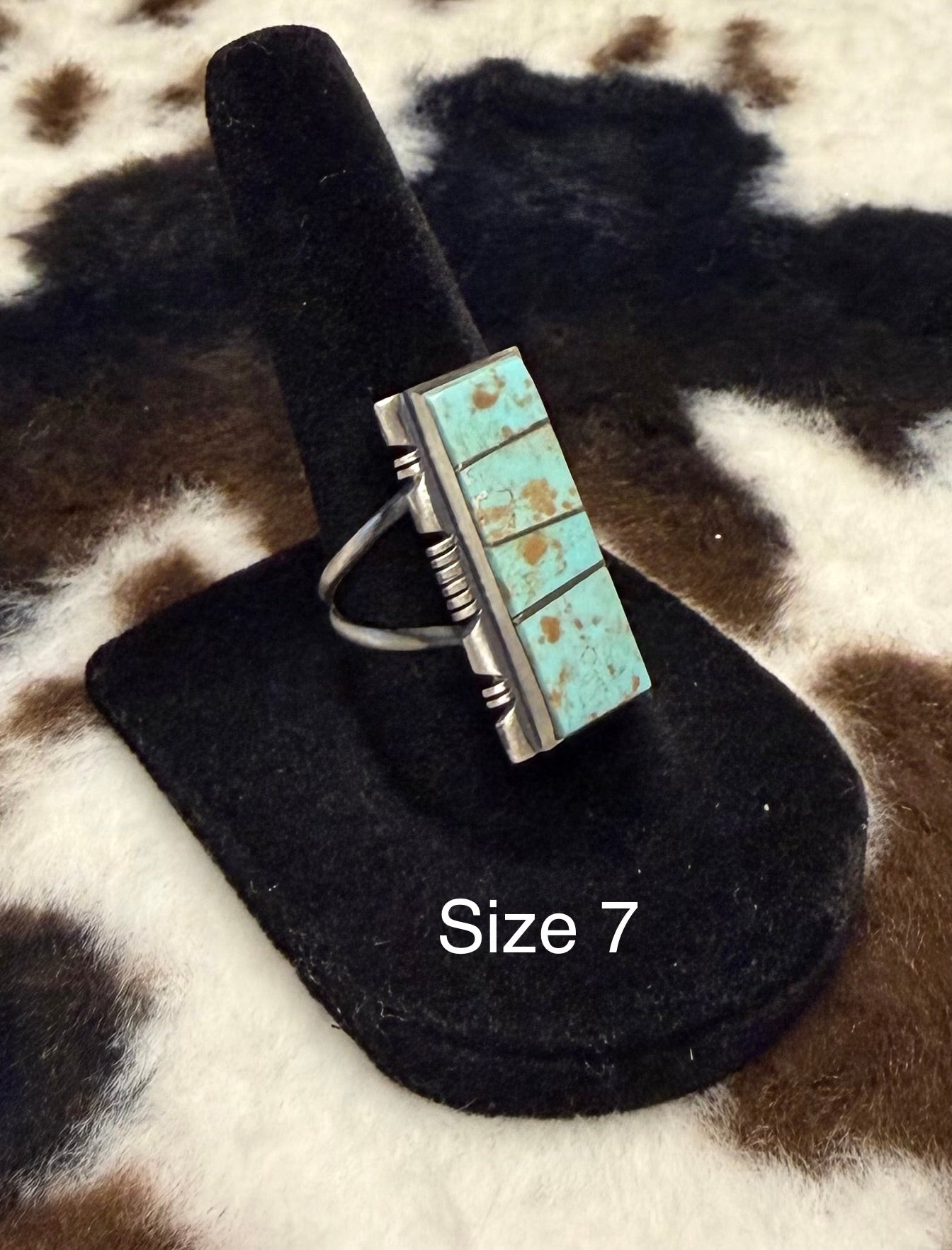 Navajo Handmade #8 Turquoise Rings By Steve Francisco