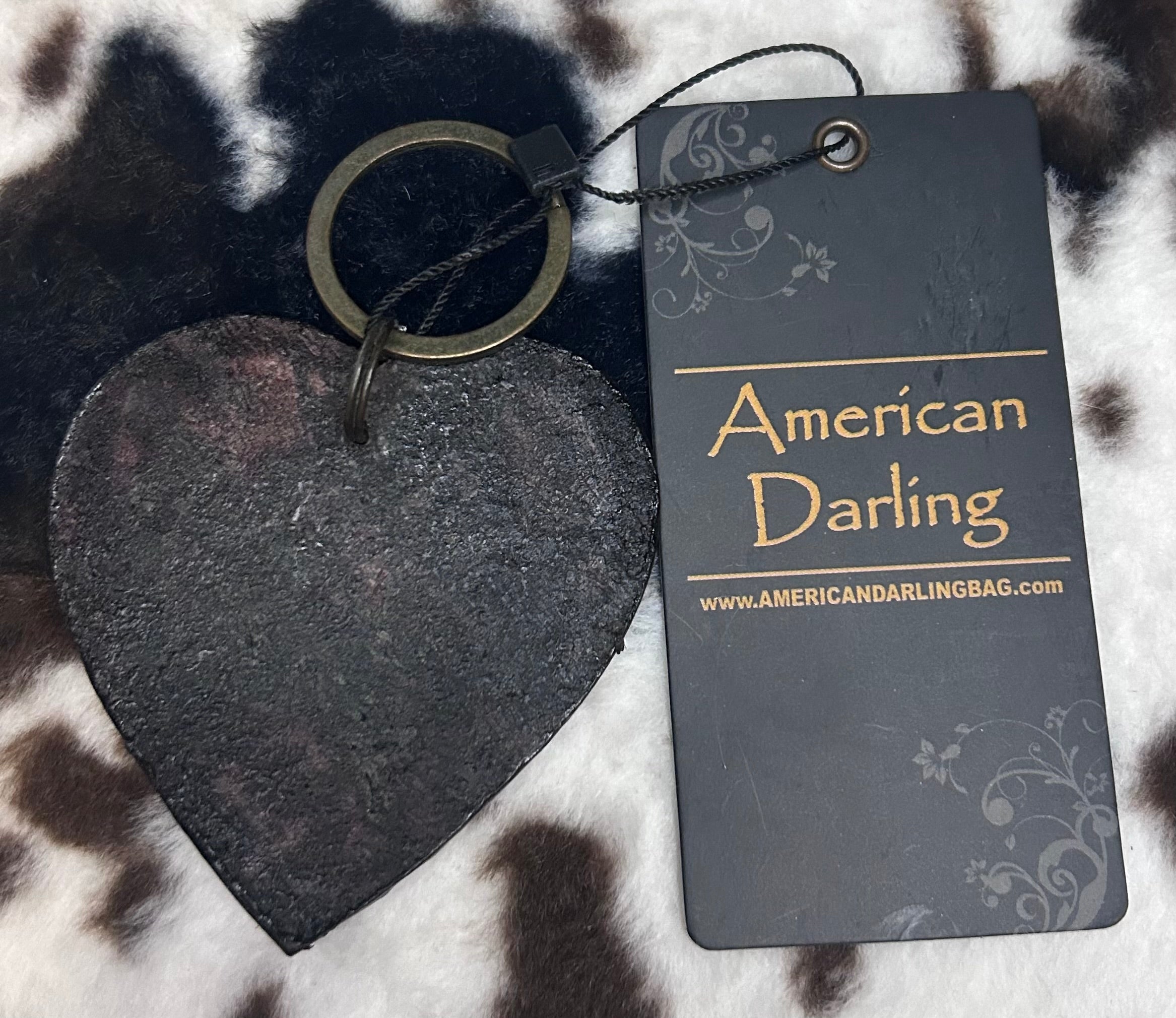 American Darling hand tooled leather keychain