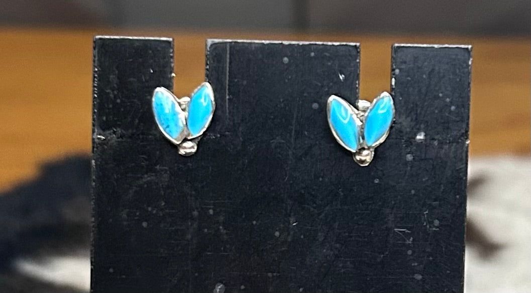 Zuni Handmade Rabbit ear stud earrings