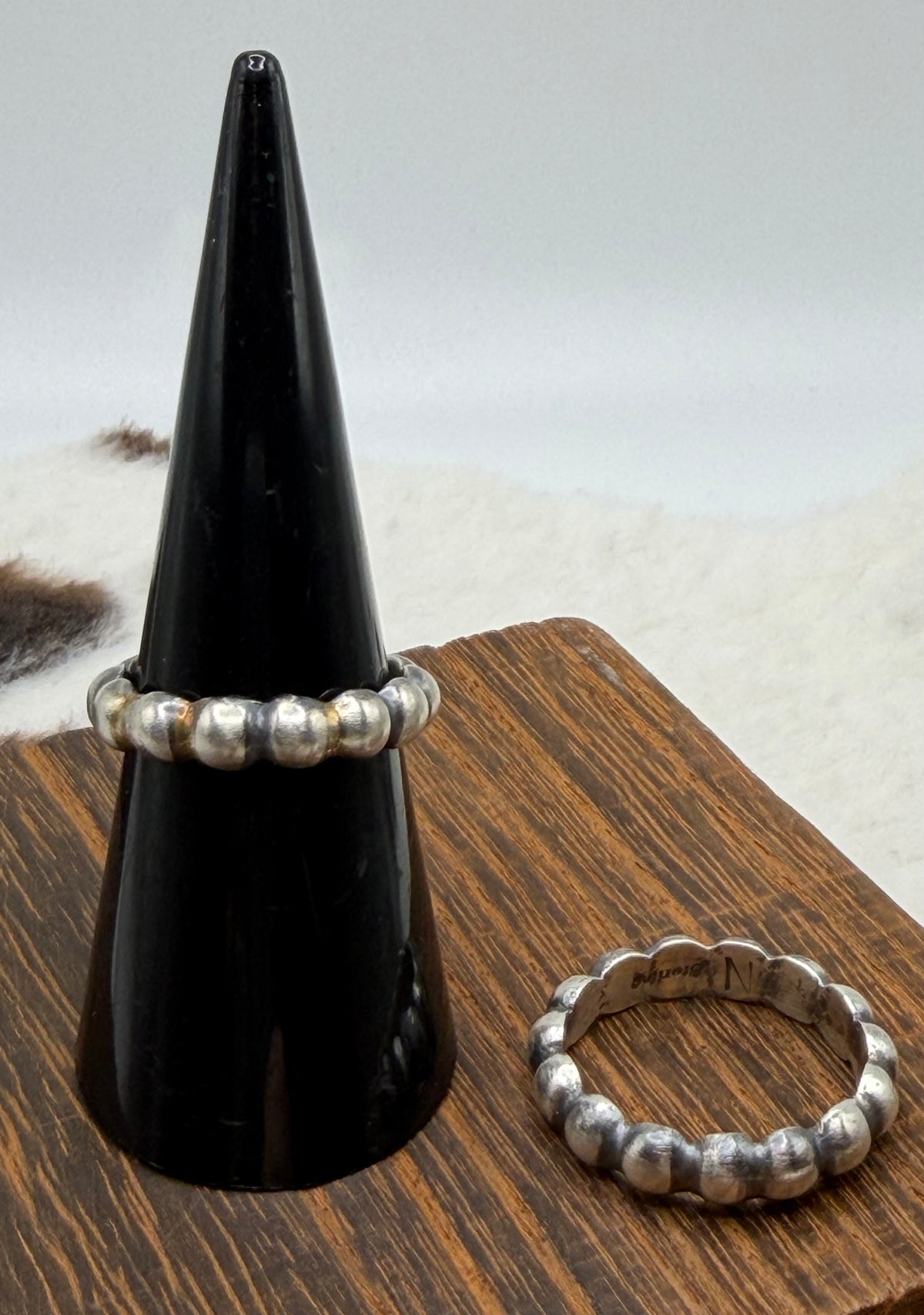 Navajo Made Sterling “Pearl” rings by Pauline Nelson
