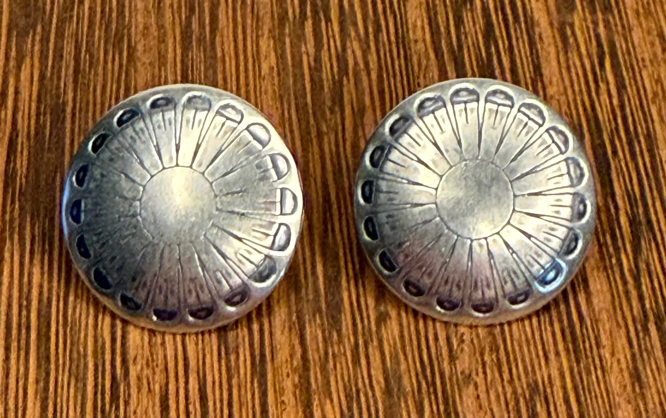 Sterling Silver Concho Earrings