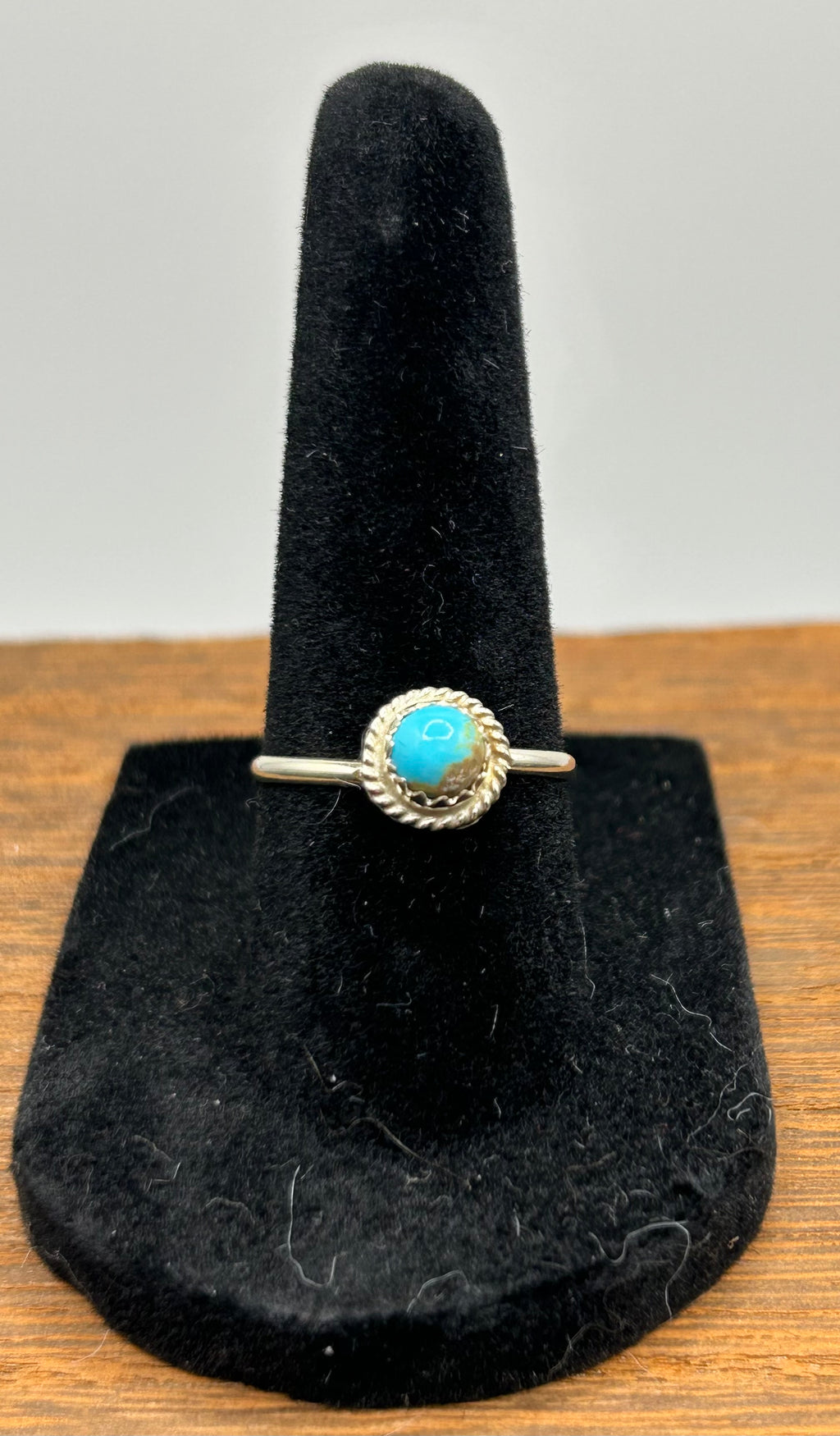 Kingman Turquoise Navajo Handmade Ring By Esther White