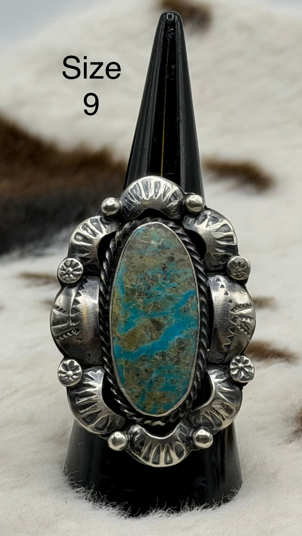 Navajo Handmade Kingman Ridge Turquoise Rings by Kree Blanchard