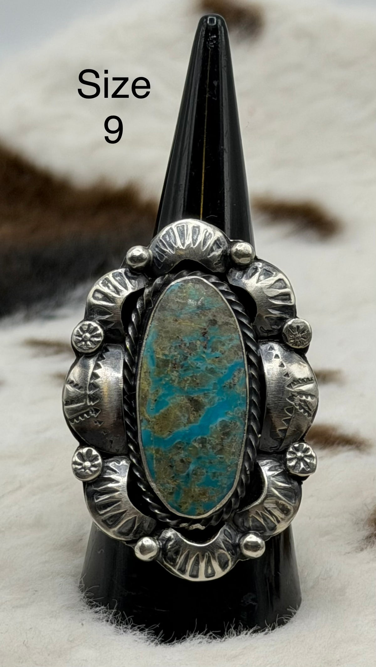 Navajo Handmade Kingman Ridge Turquoise Rings by Kree Blanchard