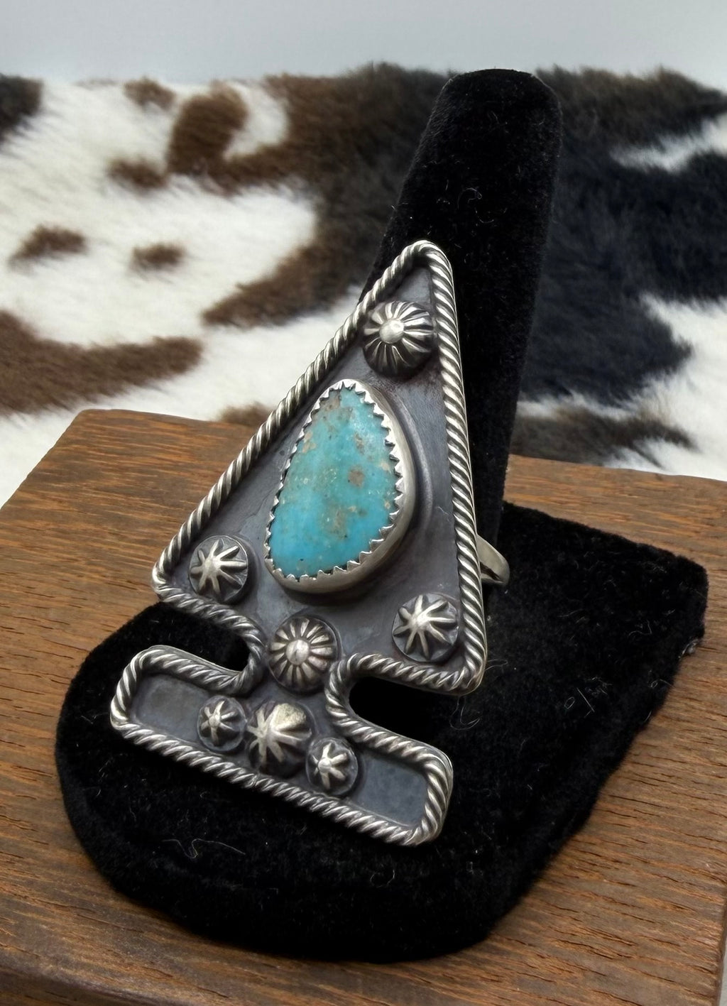 Navajo Made Turquoise Arrowhead Ring by Ronnie Martinez