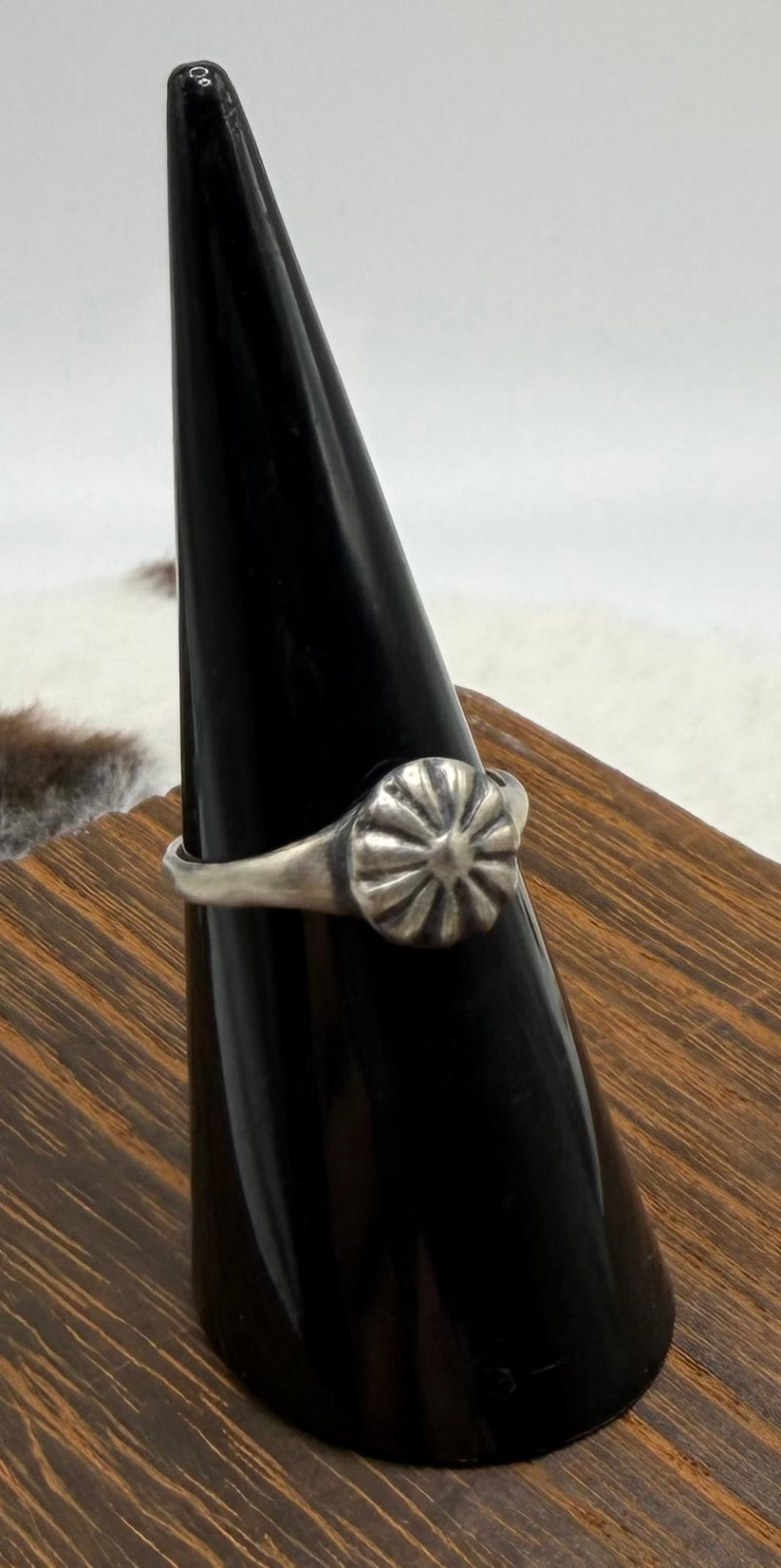 Navajo Handmade Flower Cast Ring by Pauline Nelson