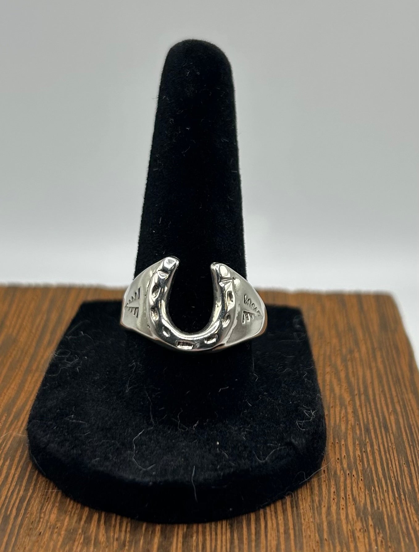 Navajo Handmade Sterling Horseshoe ring by Pauline Nelson.
