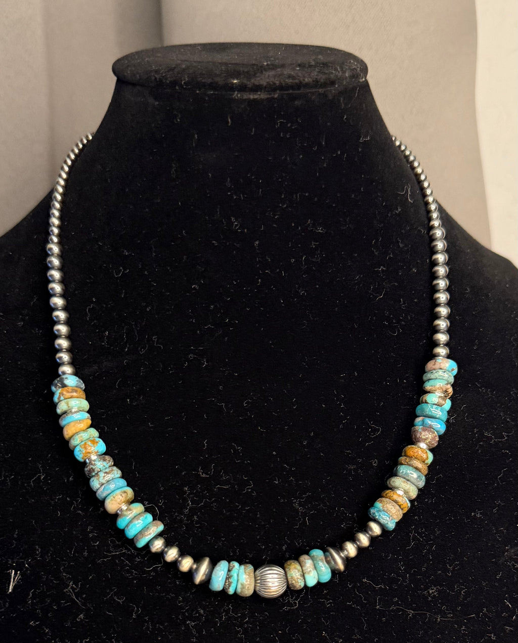 Machine Made Pearl and Turquoise Necklace
