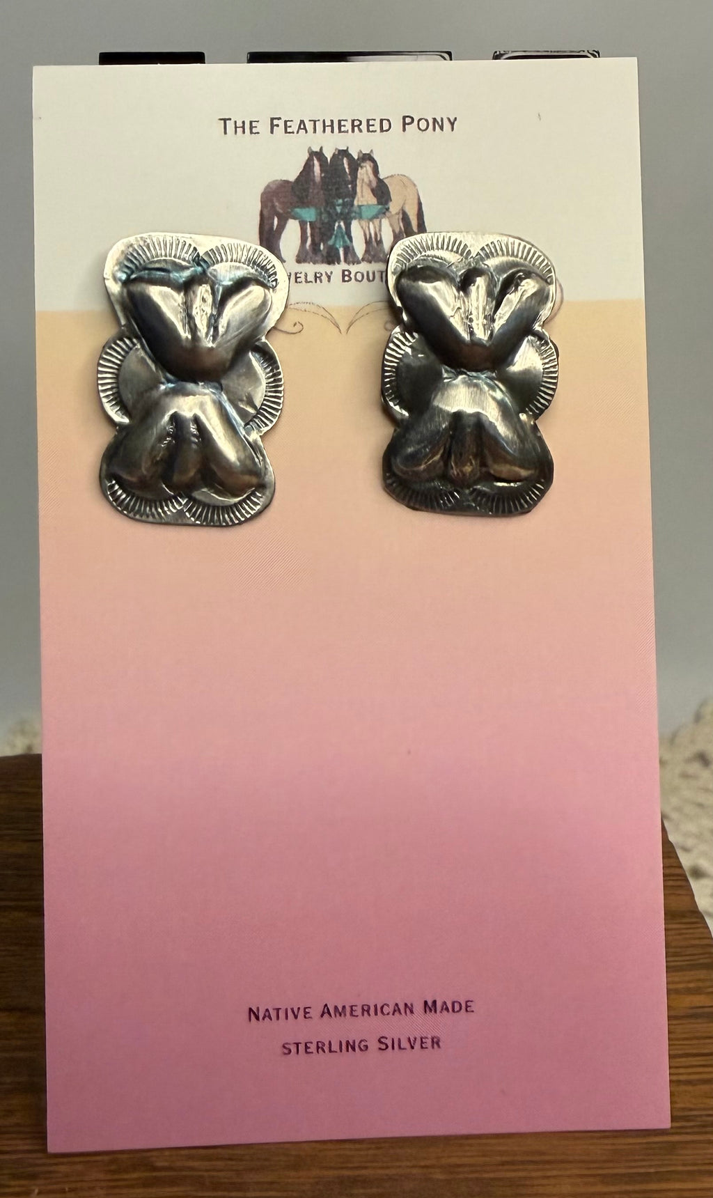 Navajo Handmade Silver Earrings by Joan Begay
