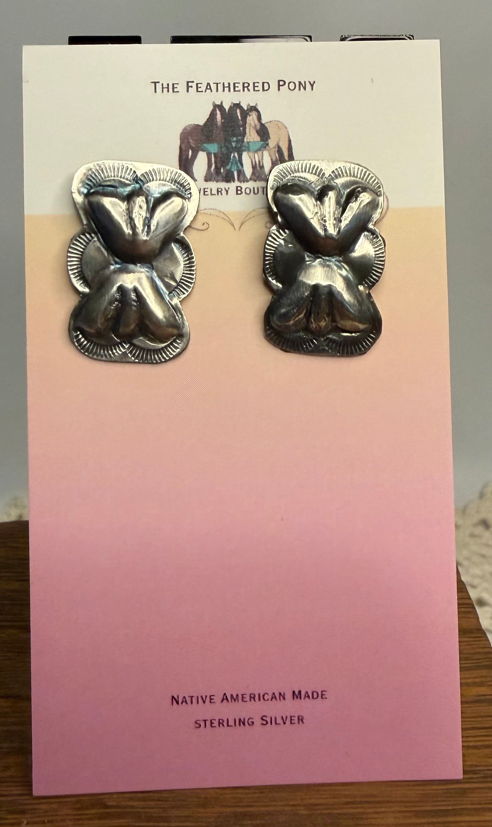 Navajo Handmade Silver Earrings by Joan Begay
