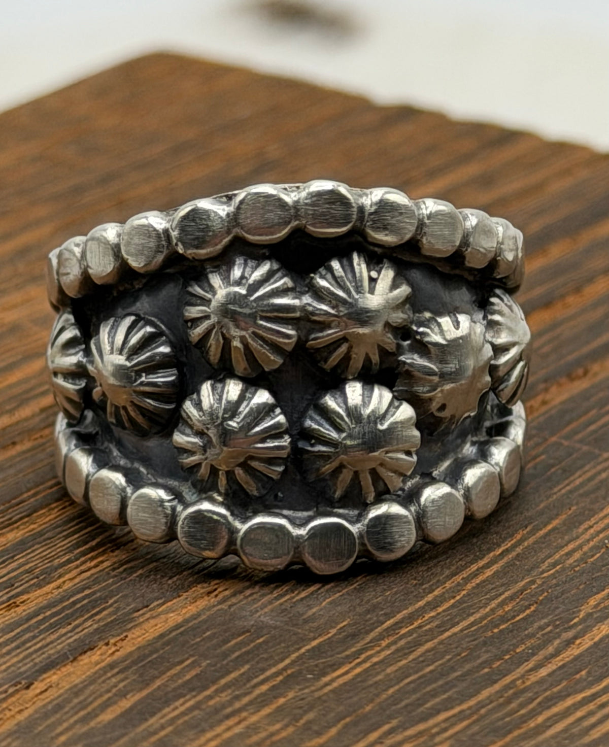 Navajo Handmade Silver Cigar Band Rings by Genevieve Francisco