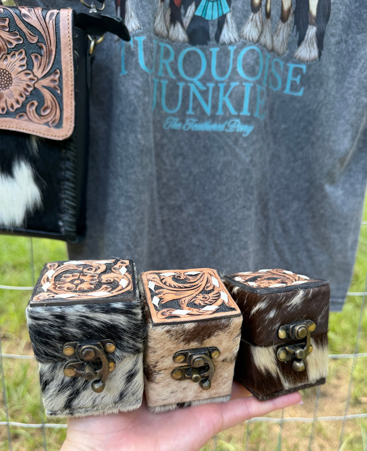 Cowhide Ring Box
