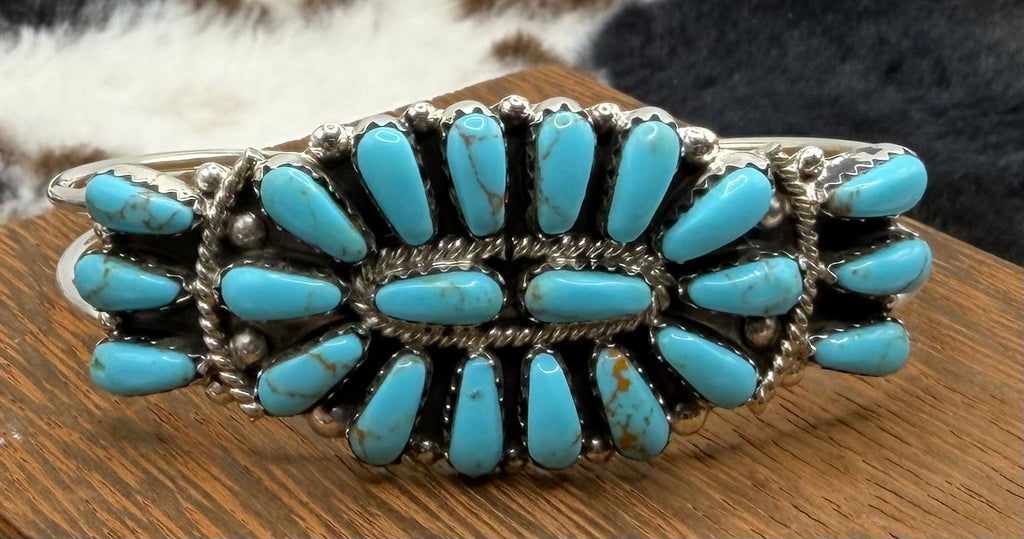 Navajo Handmade Turquoise Cuff Bracelet by Rose Williams