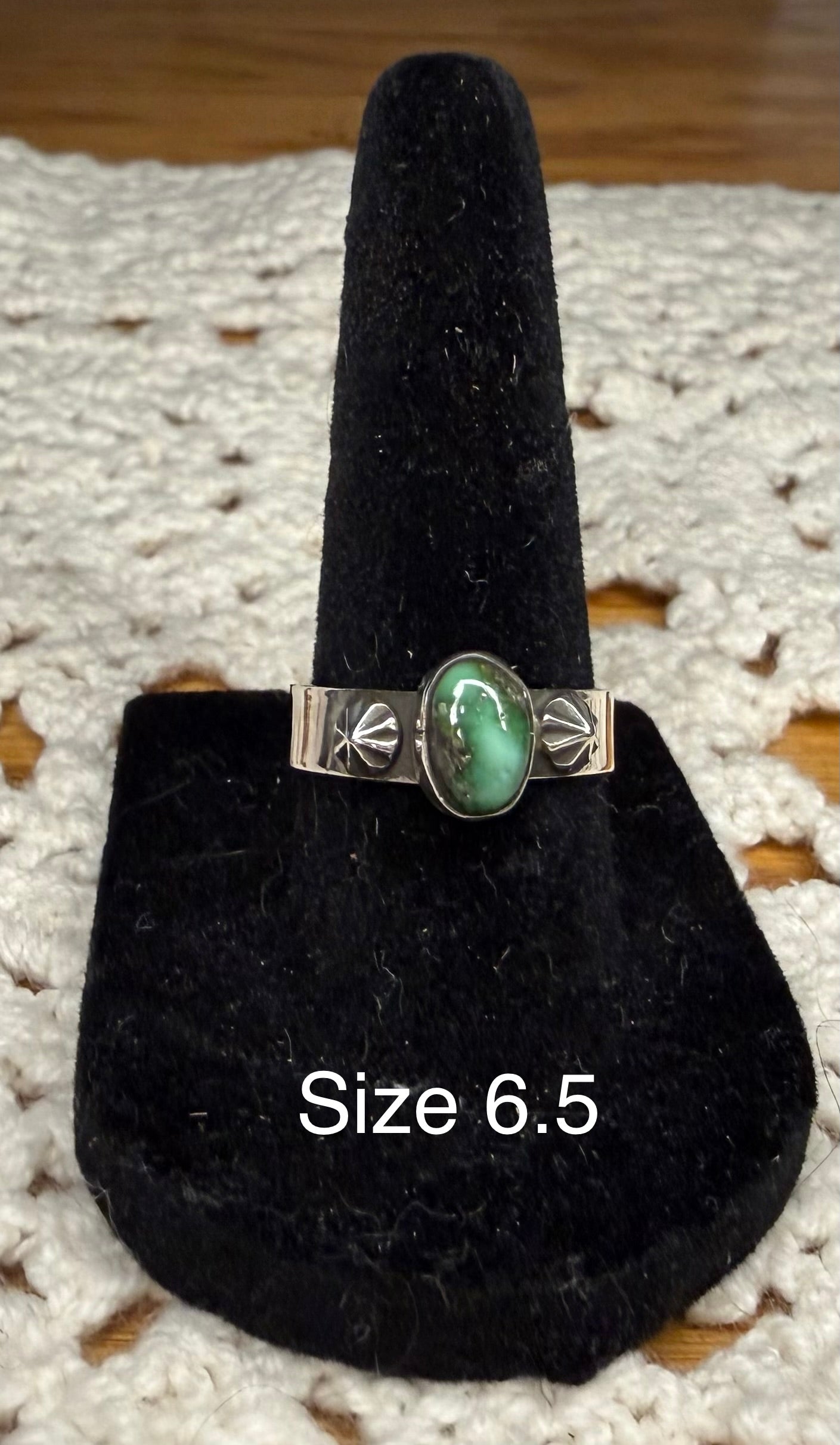 Navajo Sonoran Turquoise Band Rings By Adrian Yazzie