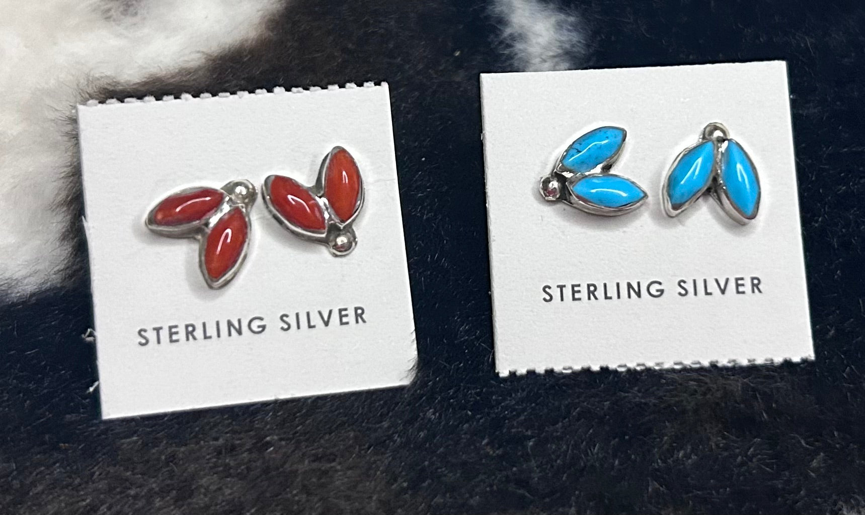 Zuni Handmade Rabbit ear stud earrings