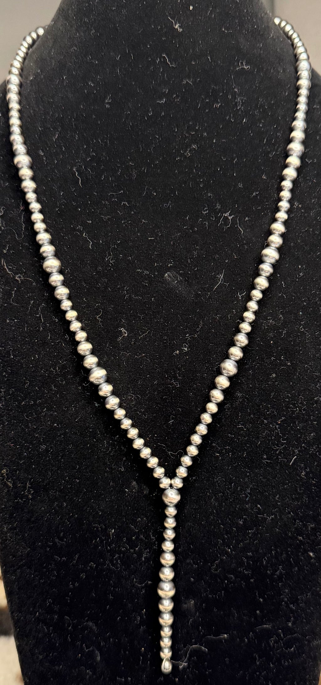 Machine Made Pearl Graduated Pearl Lariat Necklace