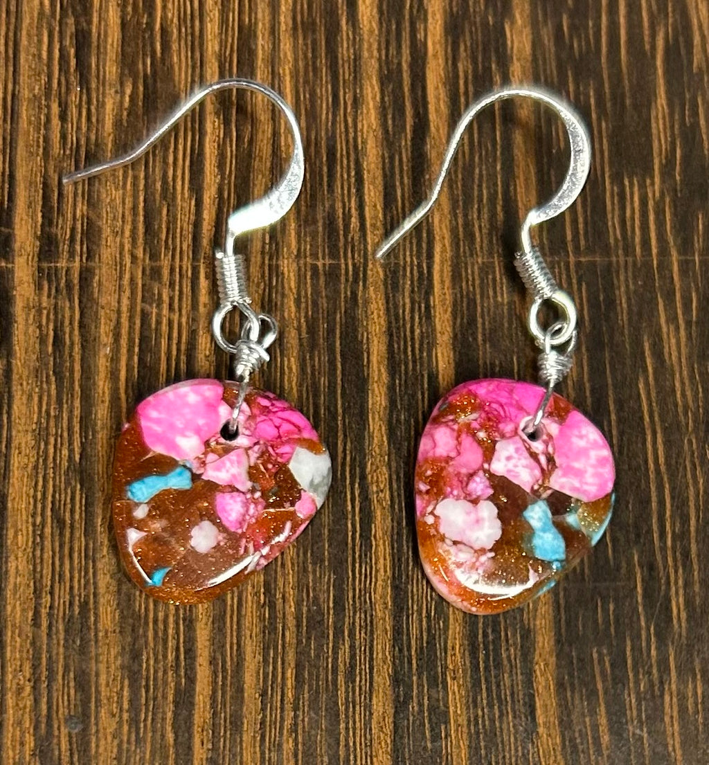 Cotton Candy Slab Dangle Earrings 3