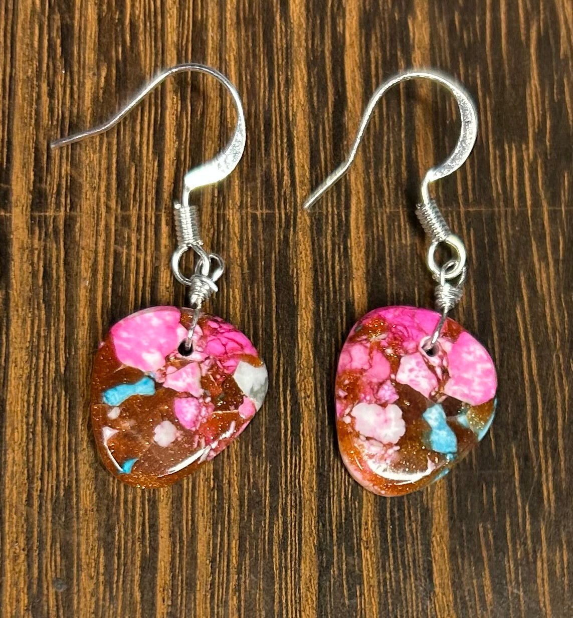 Cotton Candy Slab Dangle Earrings 3