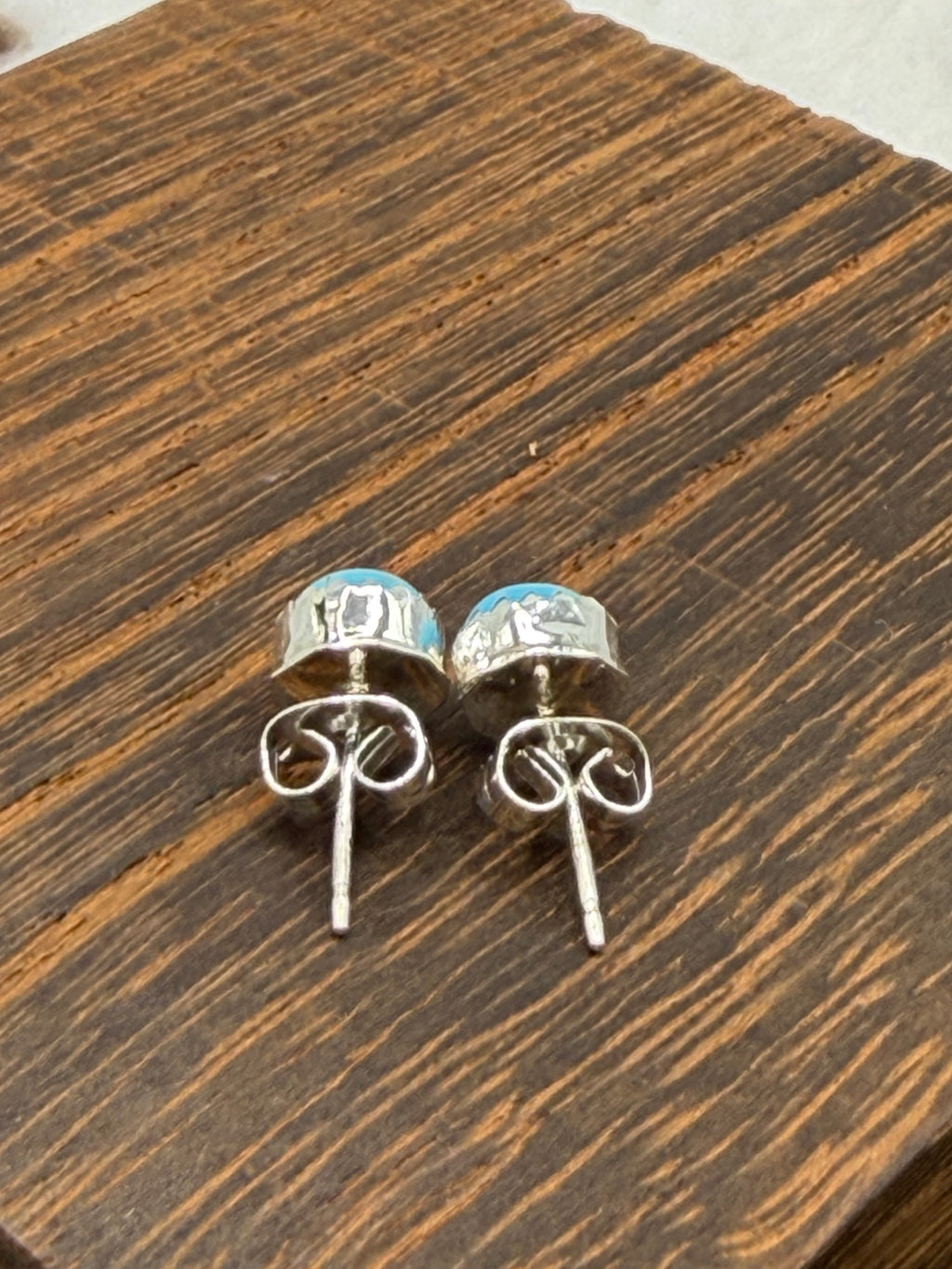 Navajo Handmade 6mm Kingman Stud Earrings by Betty Begay