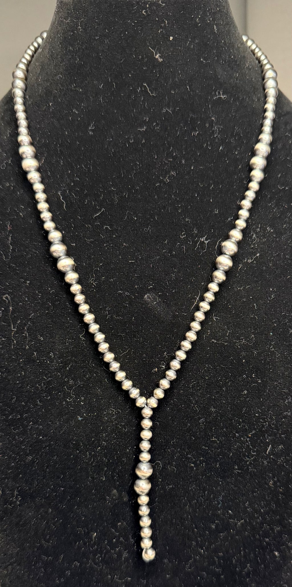 Machine Made Graduated Pearl Lariat Necklace
