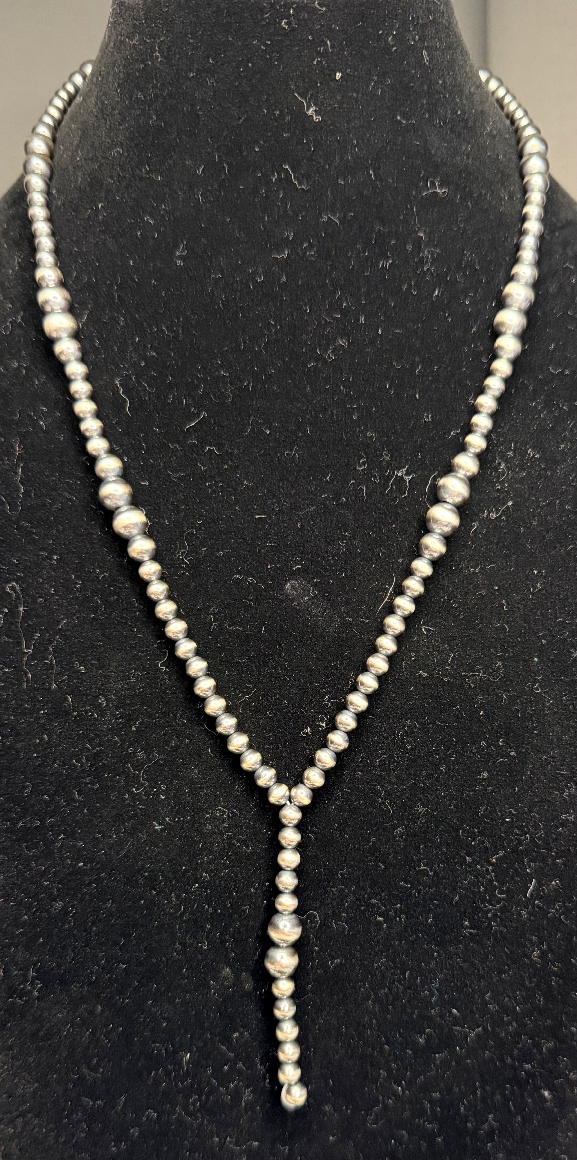 Machine Made Graduated Pearl Lariat Necklace