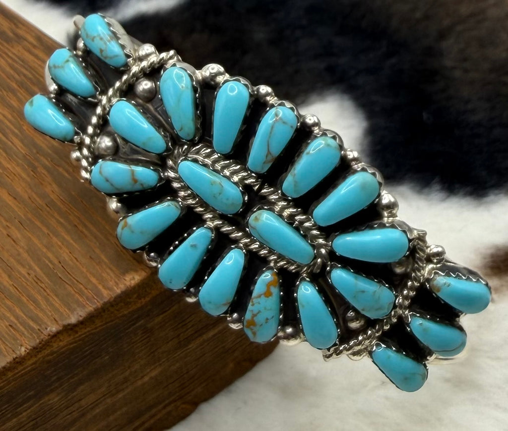 Navajo Handmade Turquoise Cuff Bracelet by Rose Williams