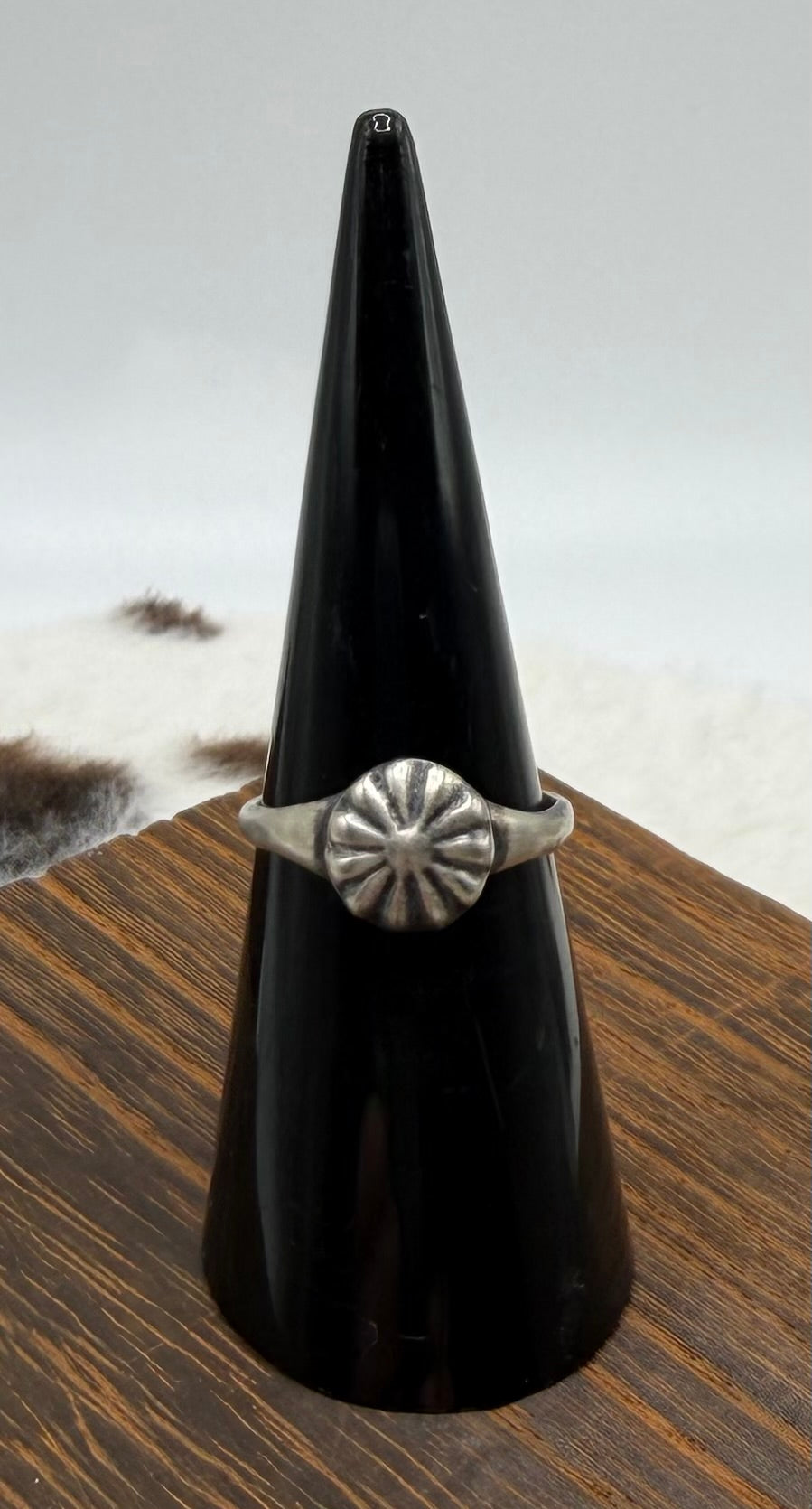 Navajo Handmade Flower Cast Ring by Pauline Nelson
