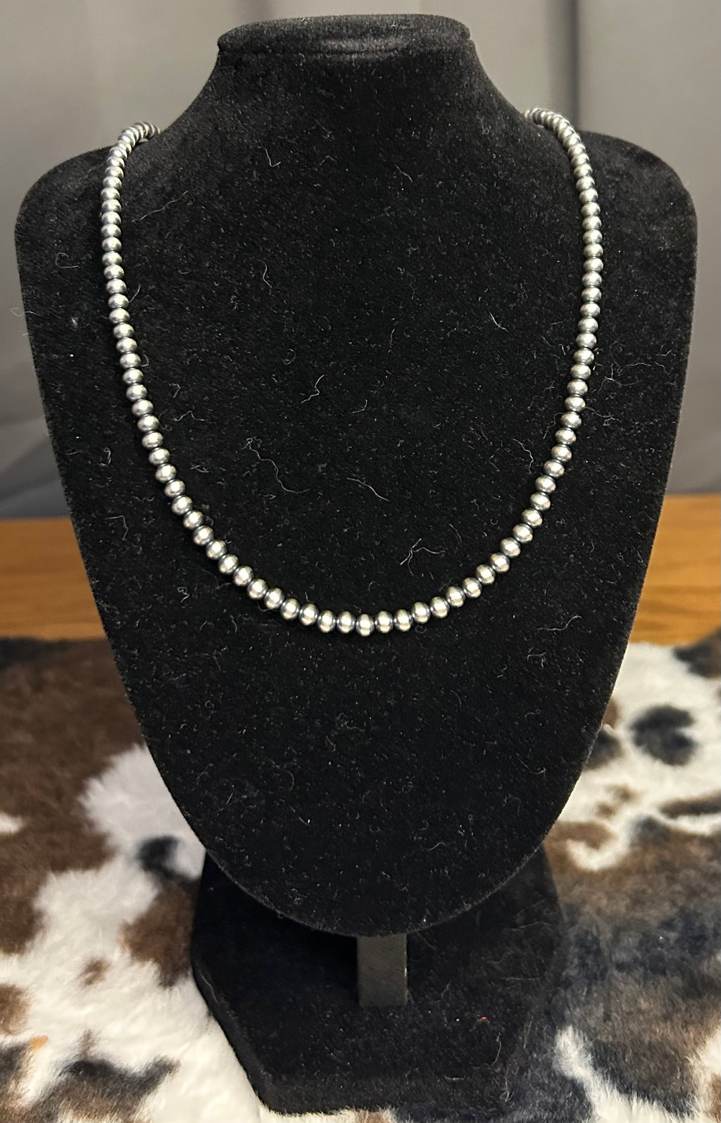 Sterling Silver Machine Made 4mm 20” Pearls on a 2 inch extender.