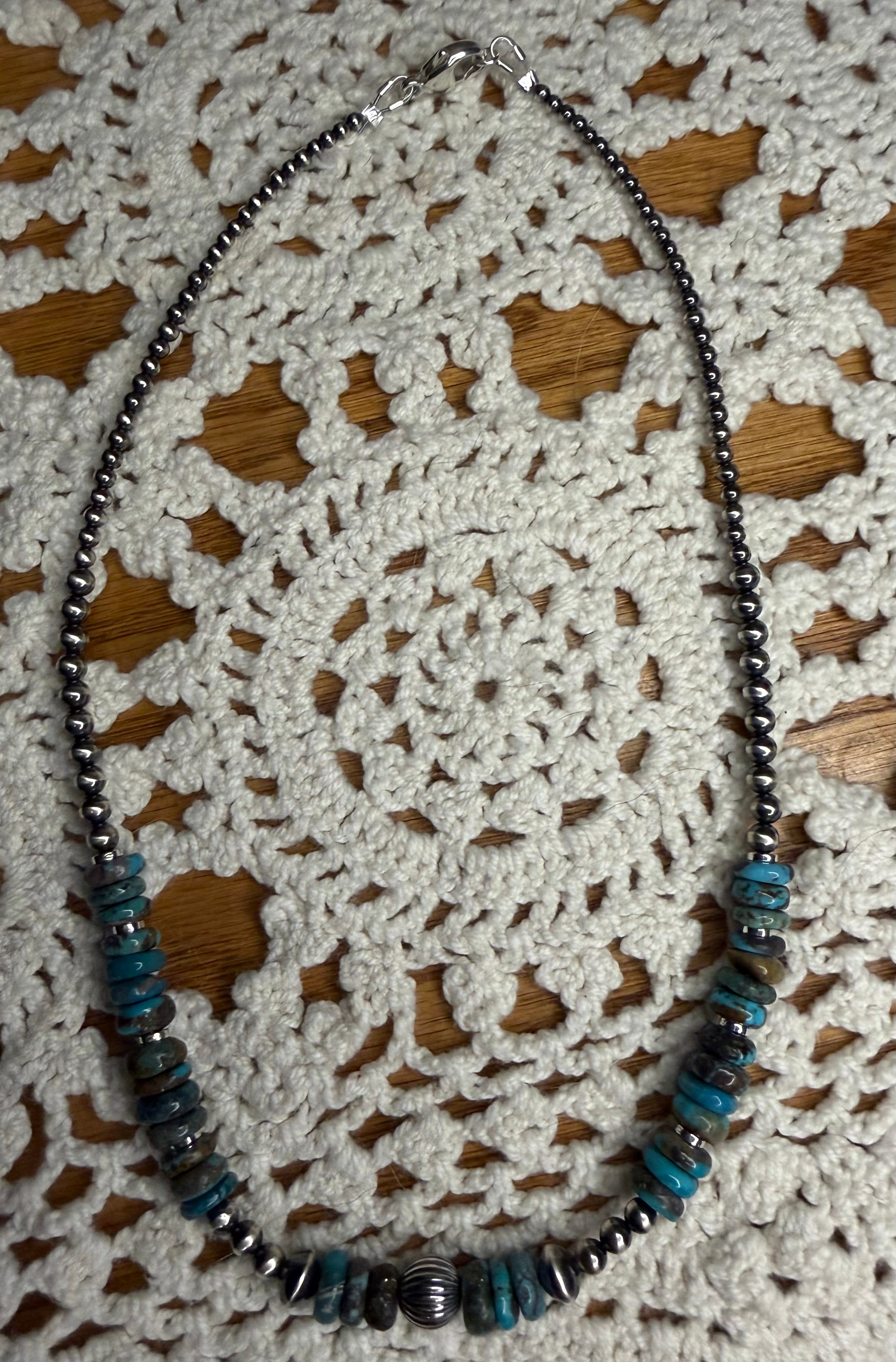 Machine Made Pearl and Turquoise Necklace
