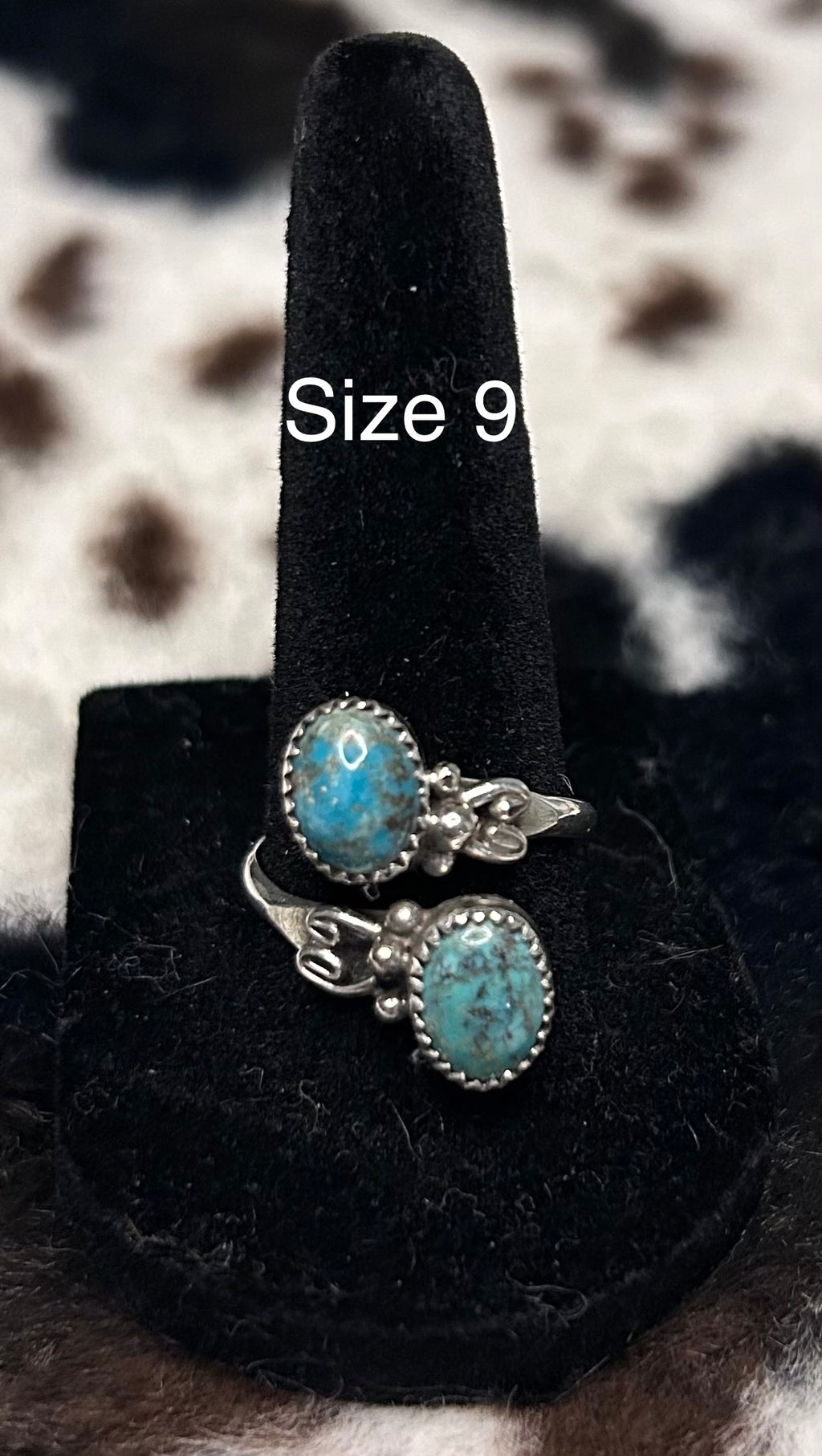 Navajo Handmade Kingman Turquoise Adjustable Ring by Maritta Martinez
