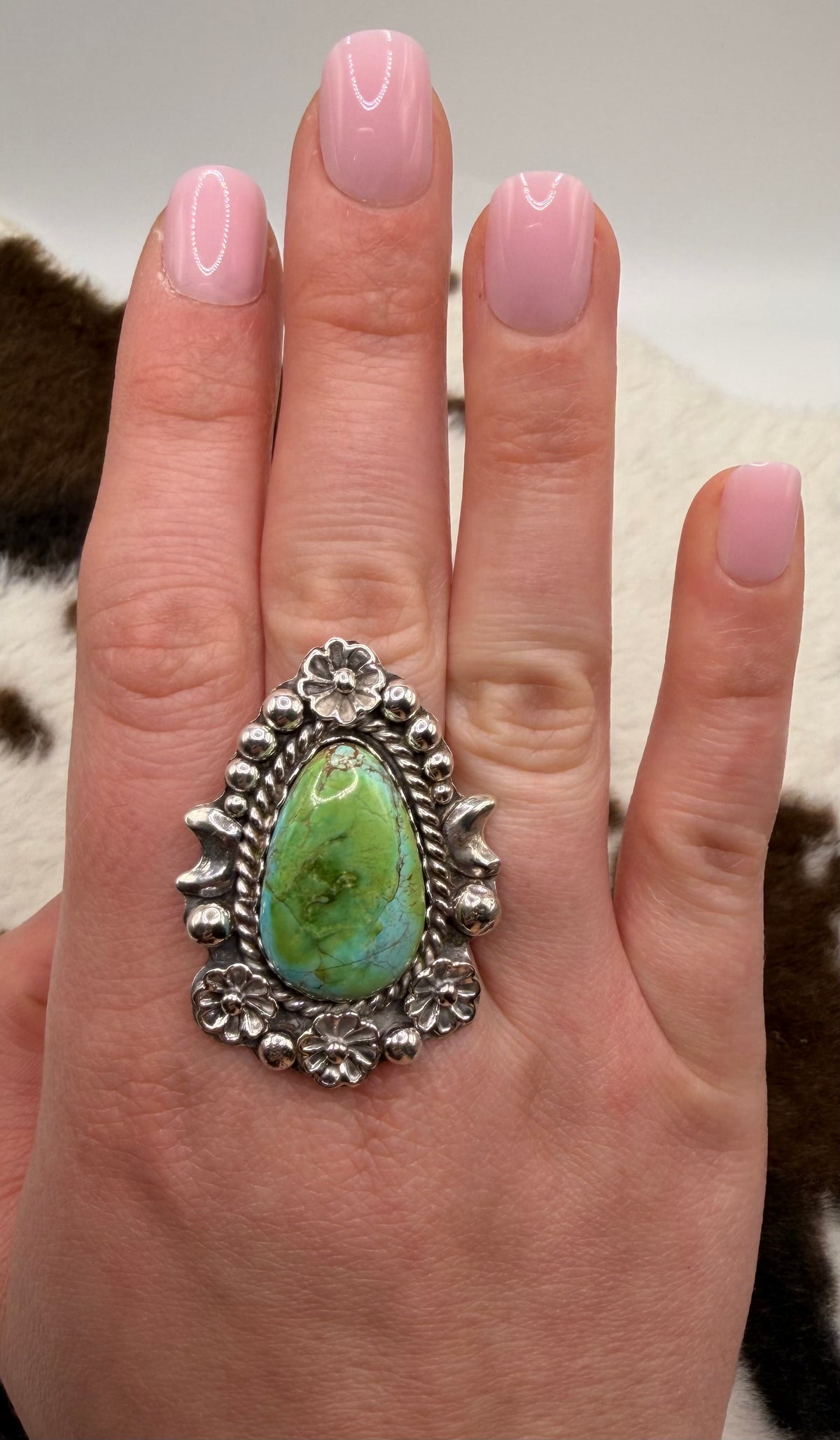 Navajo Handmade Sonoran Gold Adjustable Ring By Laredo Tsosie