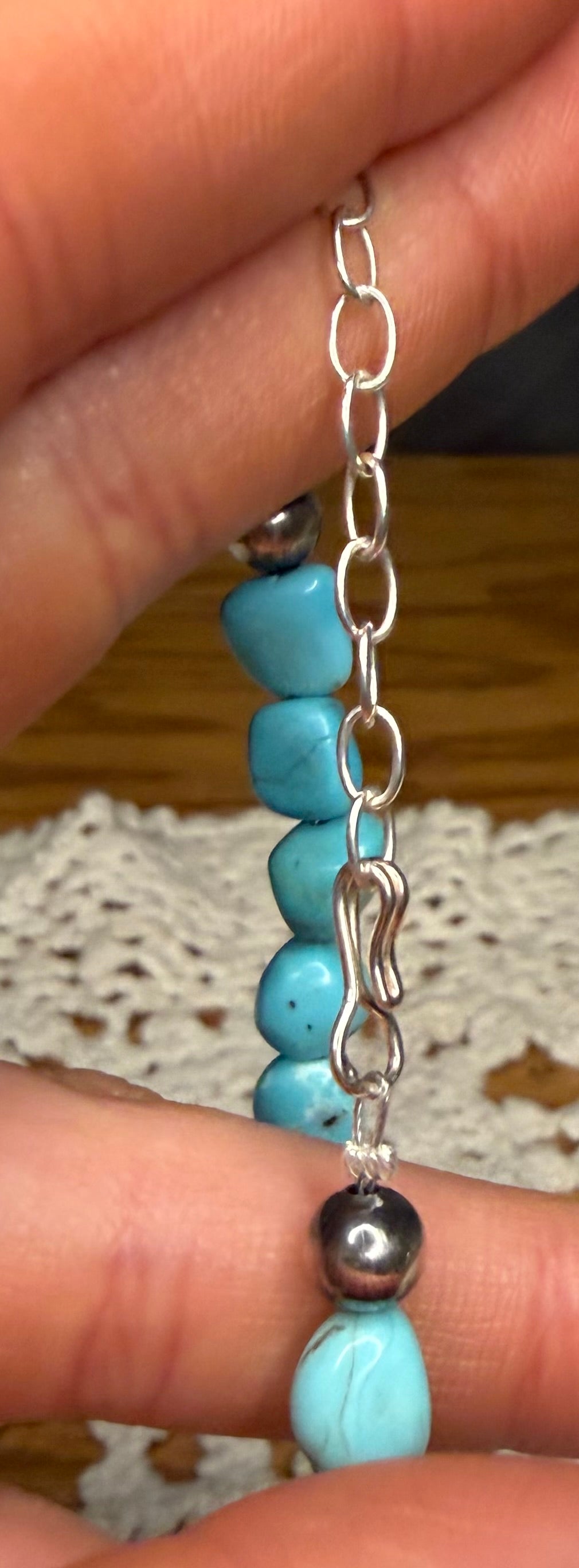 Navajo Made Royal Blue Turquoise Nugget Necklace By Naomi Garcia