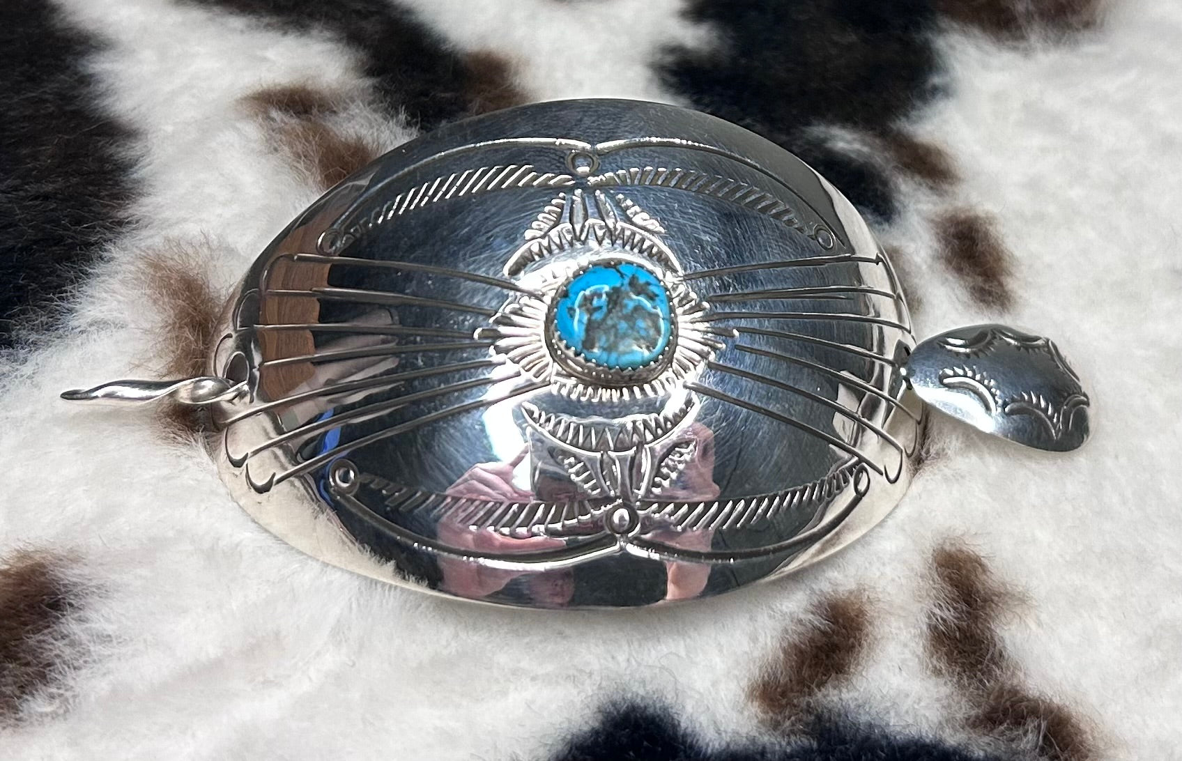 Navajo Handmade Turquoise Hair Pin By Jolene Begay