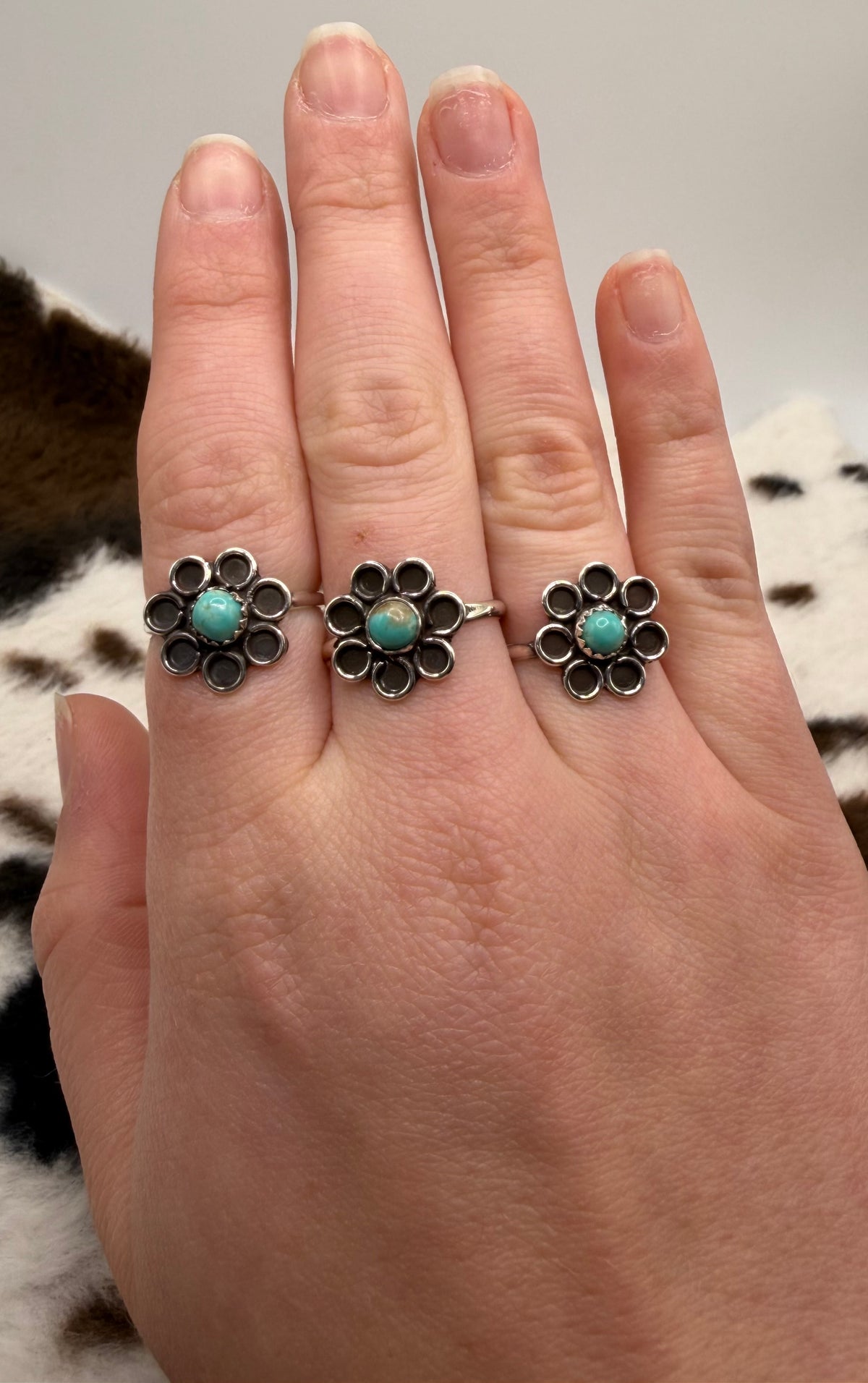 Navajo Handmade Flower Rings by Ganelle Perry