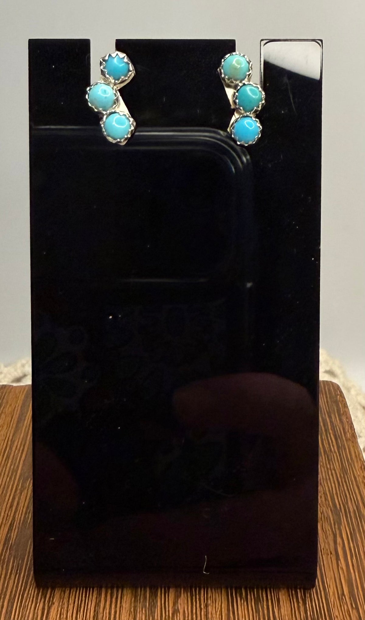 Zuni Handmade Kingman Turquoise Earrings by Janice Spencer